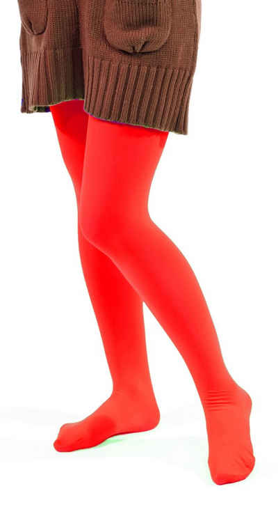 Das Kostümland Kostüm Blickdichte Strumpfhose für Kinder, Rot