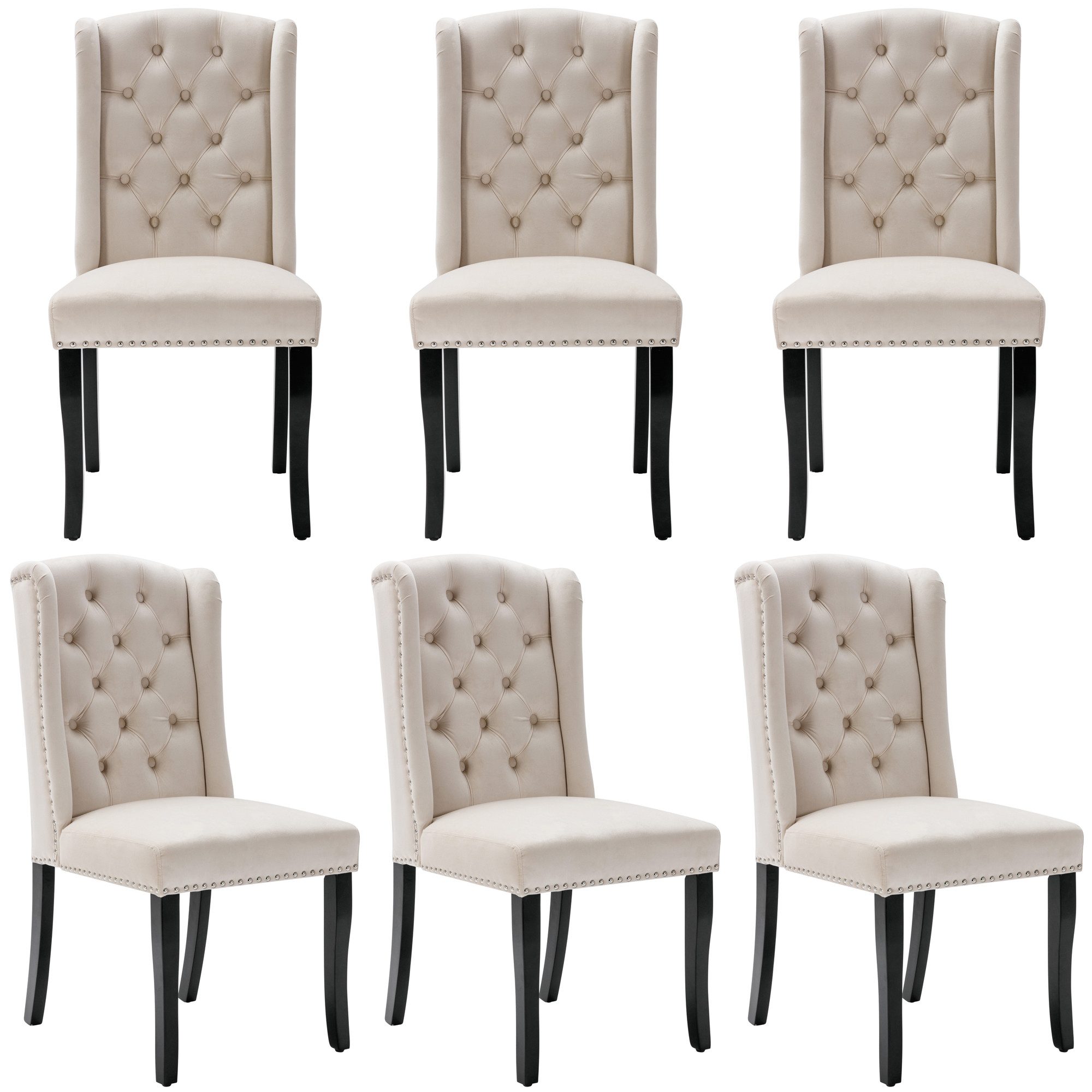 Flieks Esszimmerstuhl (Set, 6 St), 6er Set Polsterstuhl Wohnzimmerstuhl Sam günstig online kaufen