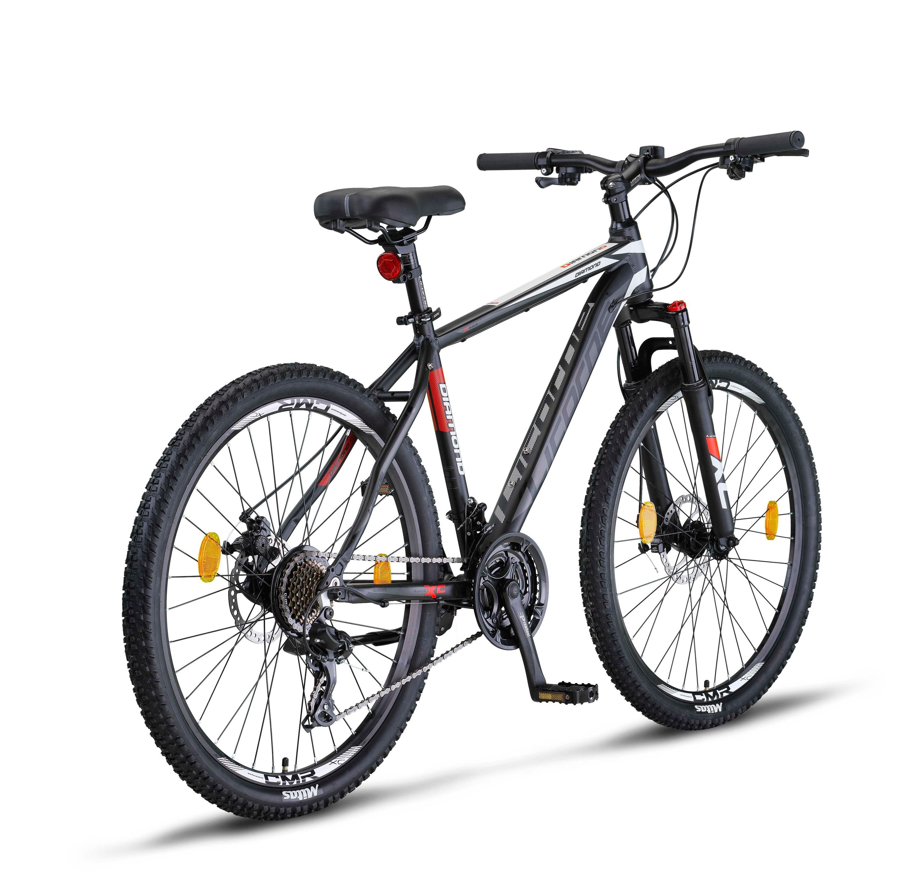 Bike Mountainbike und Alu Gang Licorne Licorne Schwarz 27.5 Premium Bike 21 26, 29 Diamond Zoll, Mountainbike