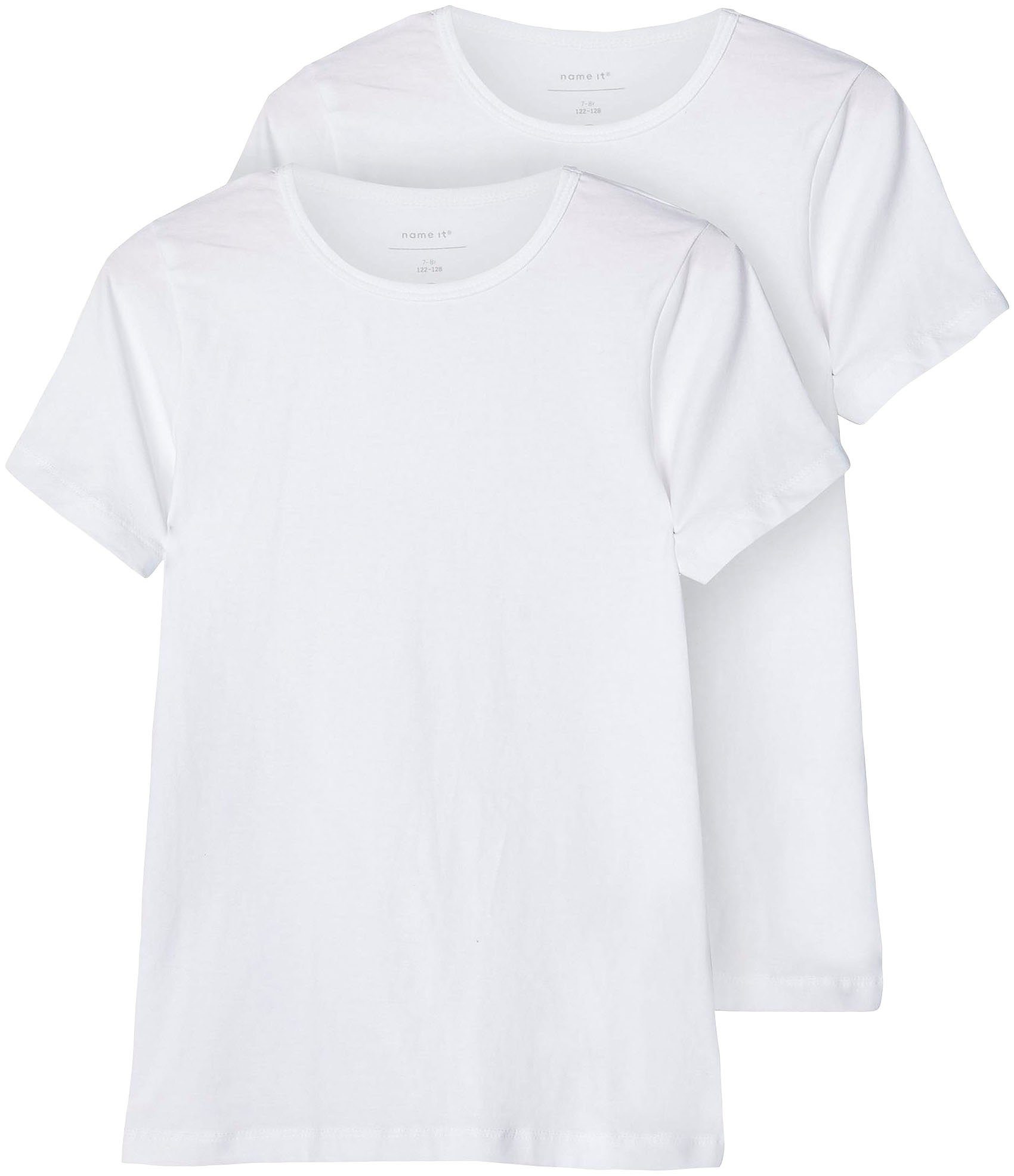 Name It T-Shirt NKMT-SHIRT SLIM 2P NOOS (Packung, 2-tlg., 2er-Pack) Bright White