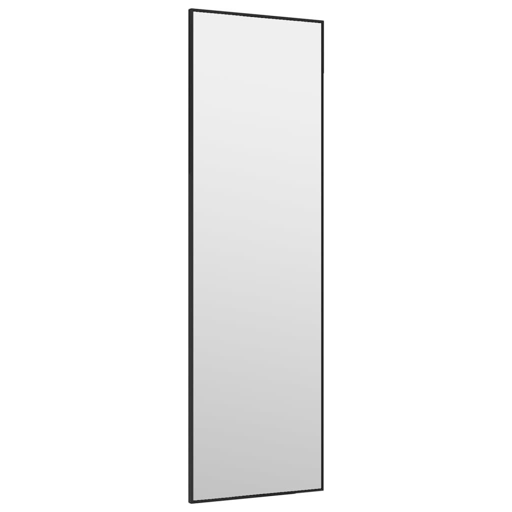 vidaXL Spiegel 30 x 100 cm Türspiegel Schwarz 30x100 cm Glas und Aluminium Wandspiege