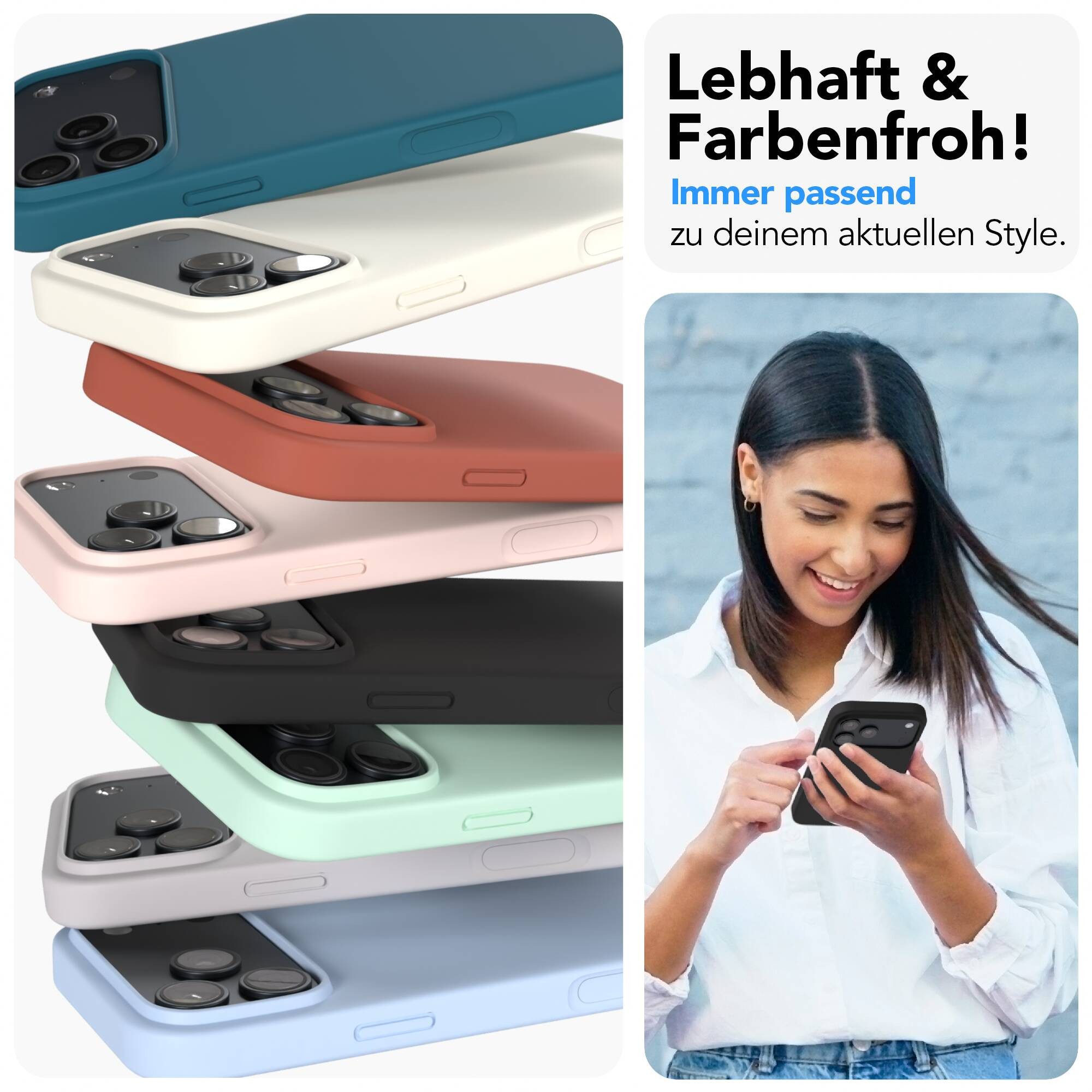 EAZY CASE Handyhülle für Apple iPhone 18 Pro Max Premium Silikon 6,9 Zoll, Hülle mit Kameraschutz Bumper Silikonhülle stoßfest Slimcover Schwarz – Bild 2 von 5