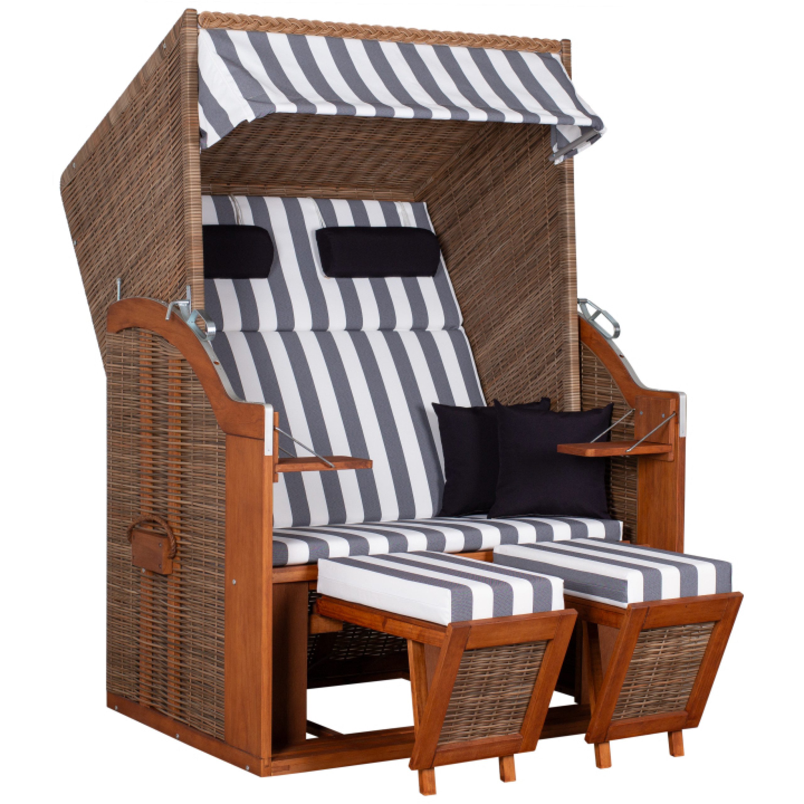 deVries Strandkorb deVries Strandkorb PURE® STANDARD PE griseum inkl. 2 Knuffelkissen
