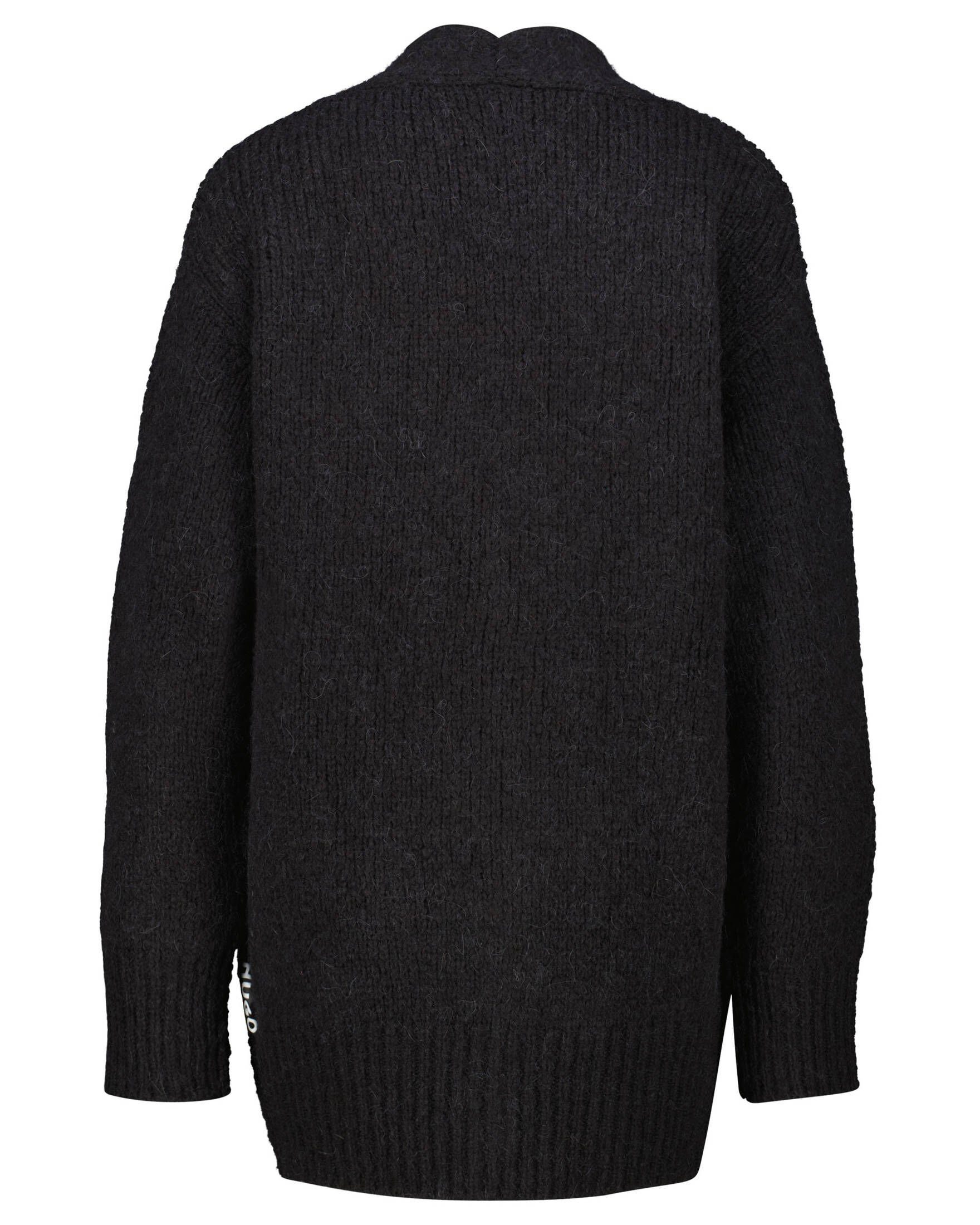 schwarz mit Wolle SAMIRENDAN Cardigan (1-tlg) Damen HUGO und Alpaka (15) Strickjacke