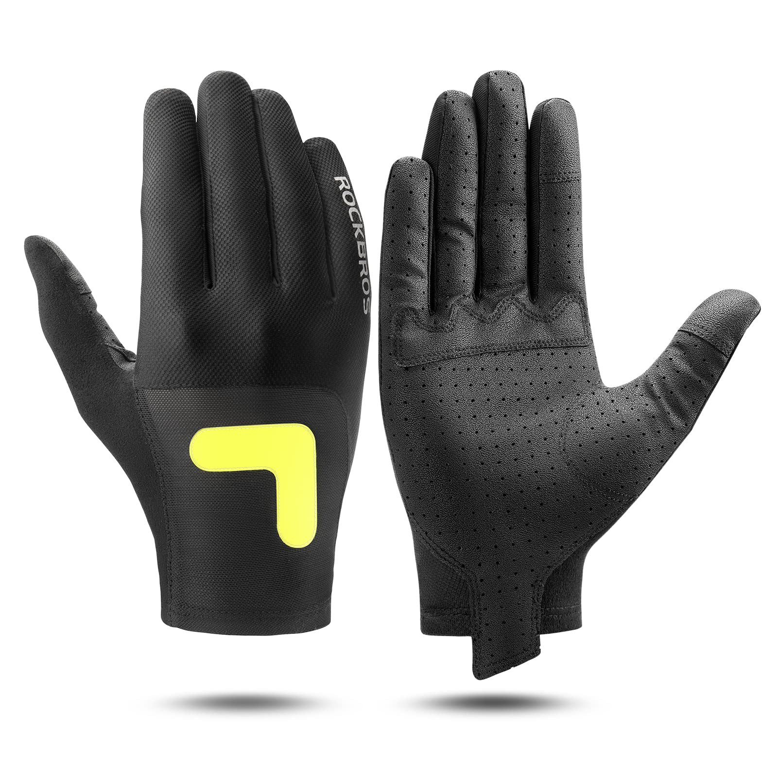 ROCKBROS Fahrradhandschuhe MTB-Handschuhe Atmungsaktive, winddichte Touchscreen-Fahrradhandschuhe Reflektierende Sicherheit