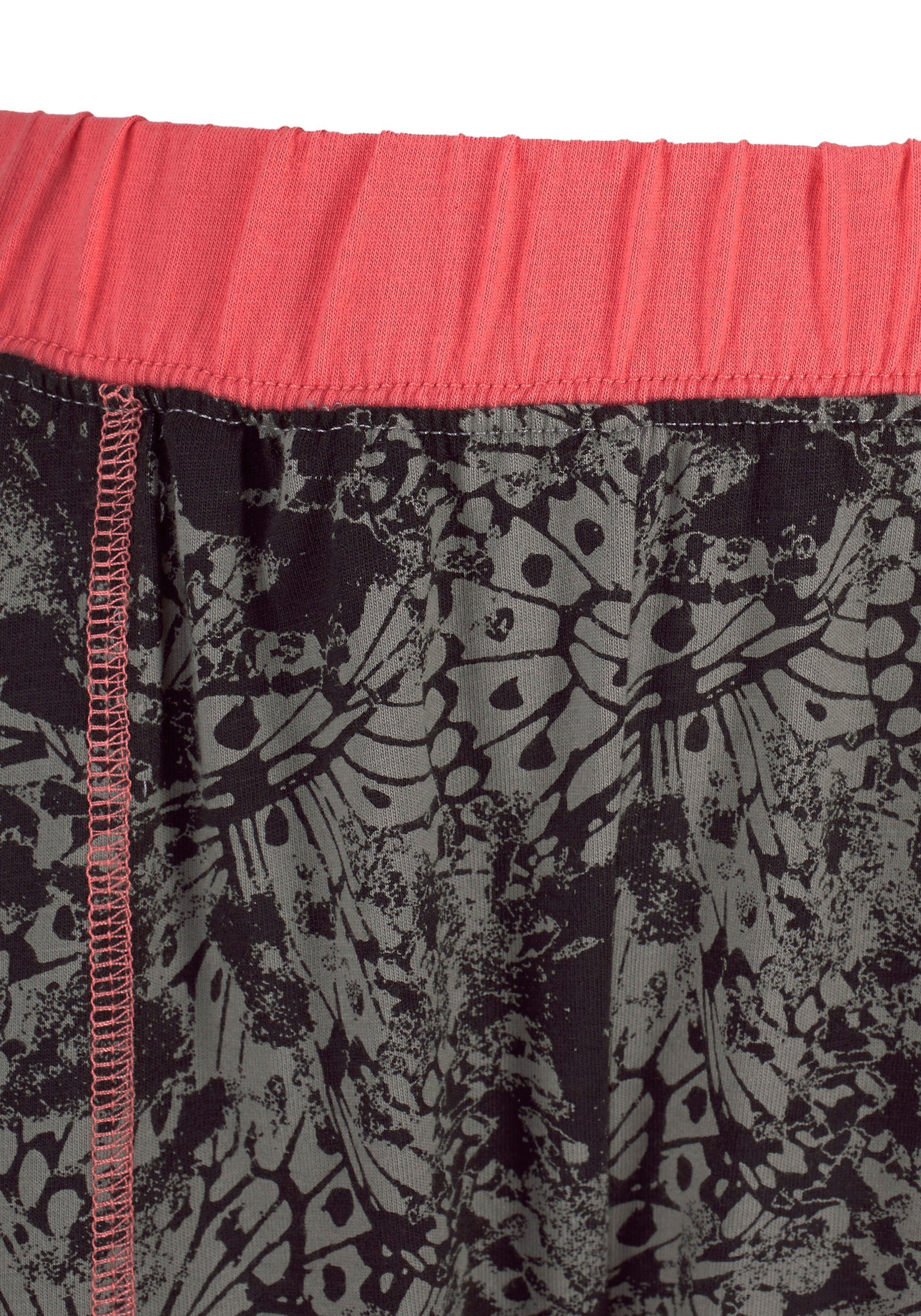 Buffalo Pyjama (2 tlg., 2-teilig) gemusterte Hose mit Eingrifftaschen