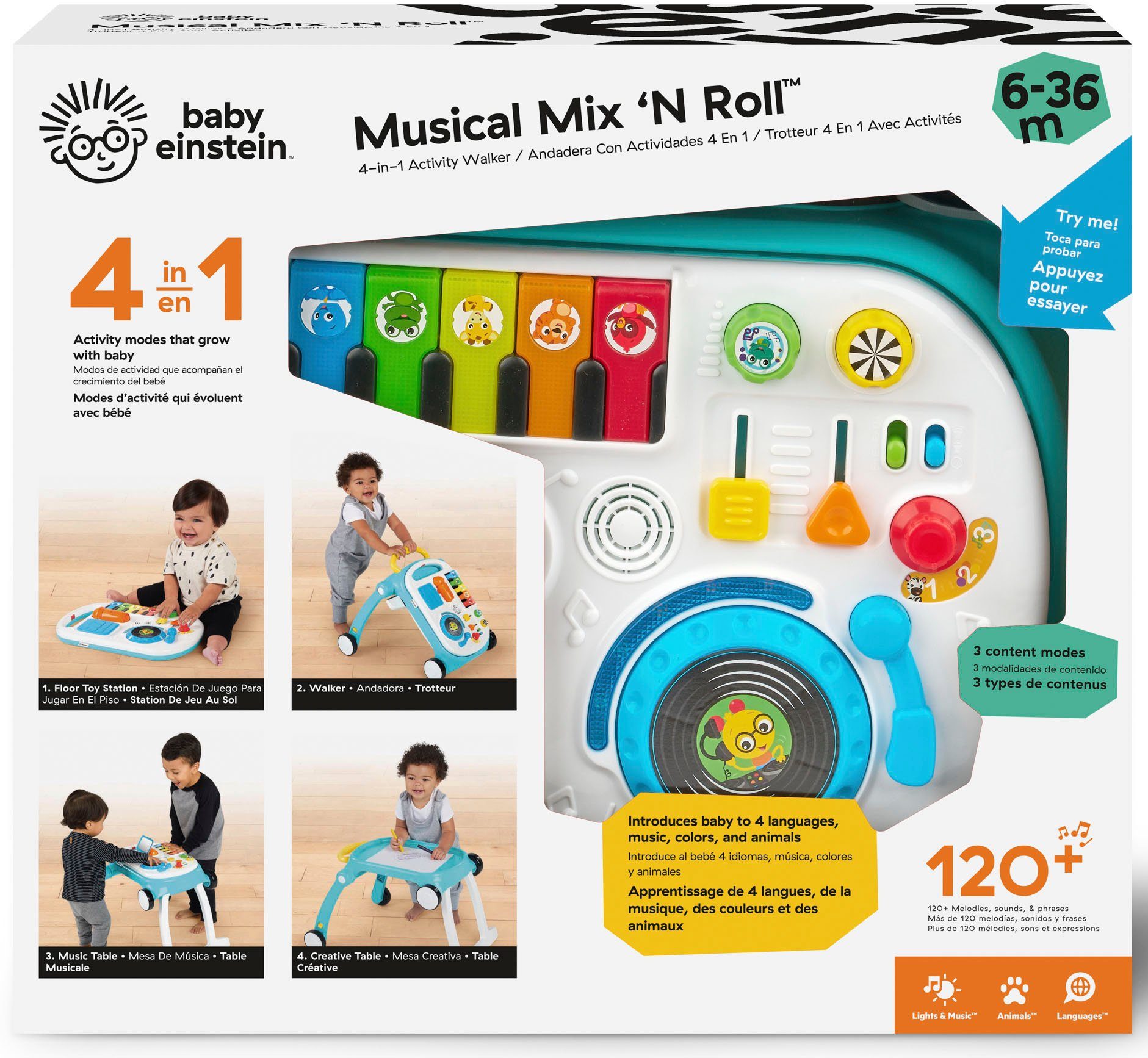 Baby Einstein Licht Lauflernwagen Mix Sound ‘N mit und Roll, Musical