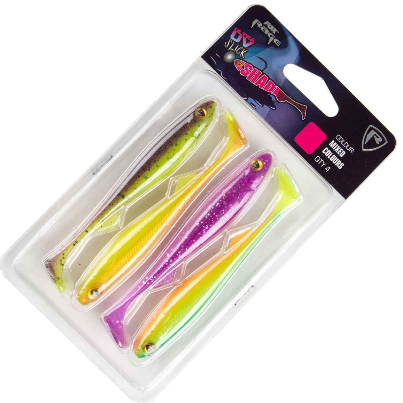 Esche FOX Rage Slick Shad Ultra UV, Confezione Colori Misti, Tutte Le Taglie Disponibili