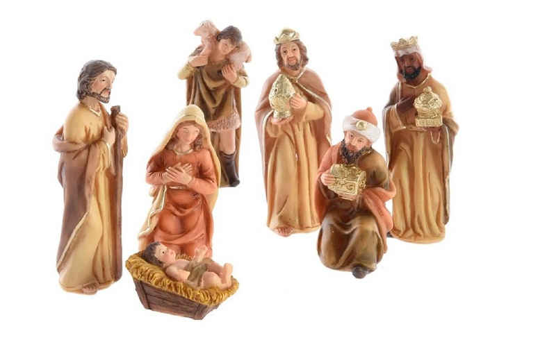 Kaemingk Krippenfigur Krippenfiguren Polyresin Maria Josef Jesus 3 Könige Schäfer 7 teilig