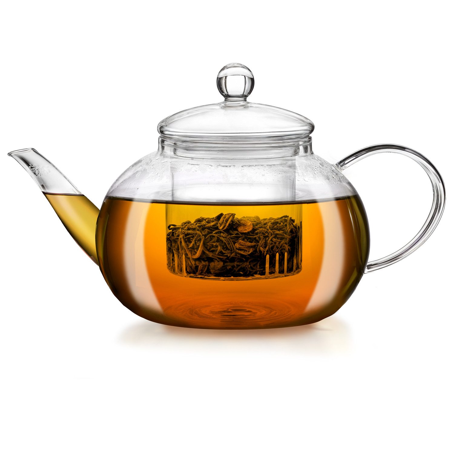Dimono Teekanne Dimono Glass Teapot – Handblown Teekanne with Teefilter & Teesieb, 1.5 l, Glas-Kanne mit Filtereinsatz