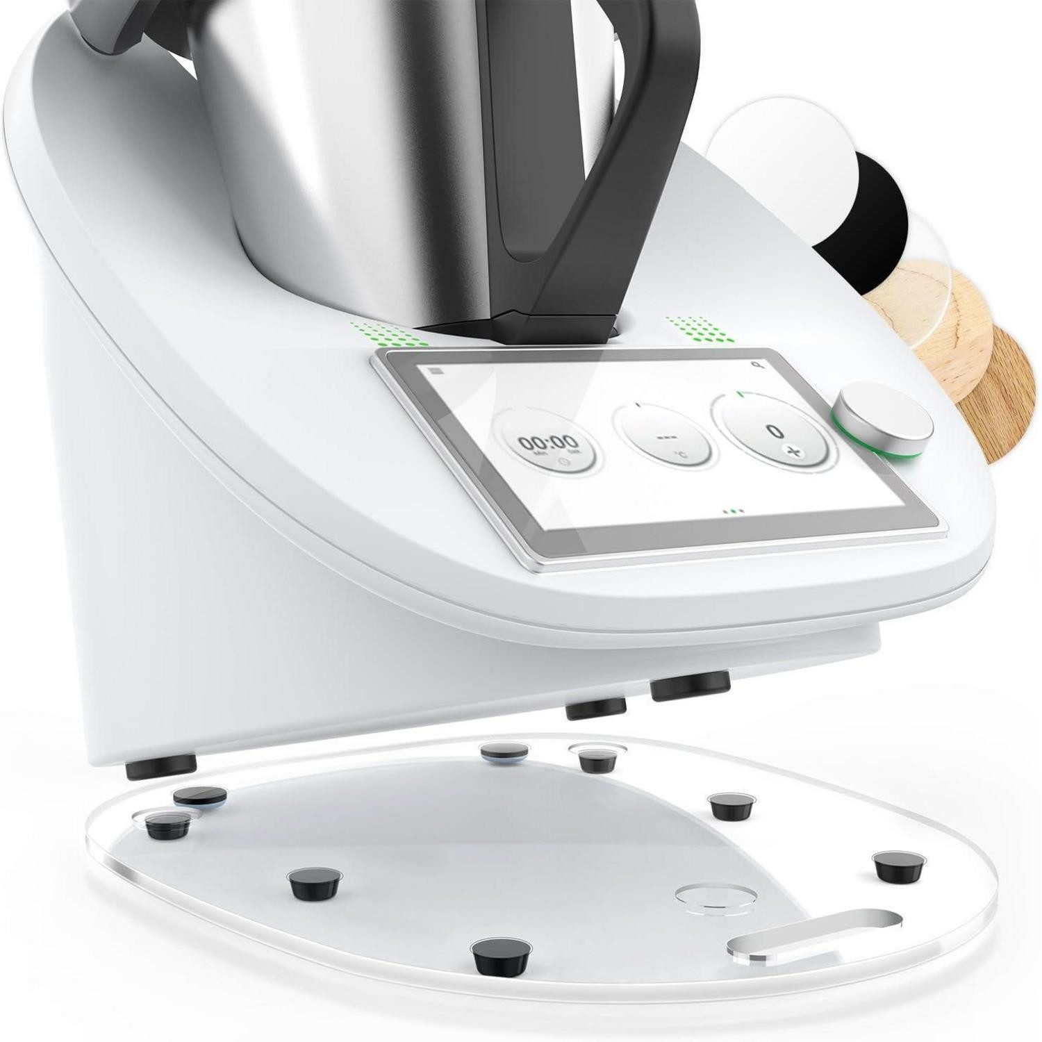 LuxusKollektion Küchenmaschinen Zubehör-Set Gleitbrett Thermomix TM6 TM5 Rollbrett Acryl Gleiter Transparent