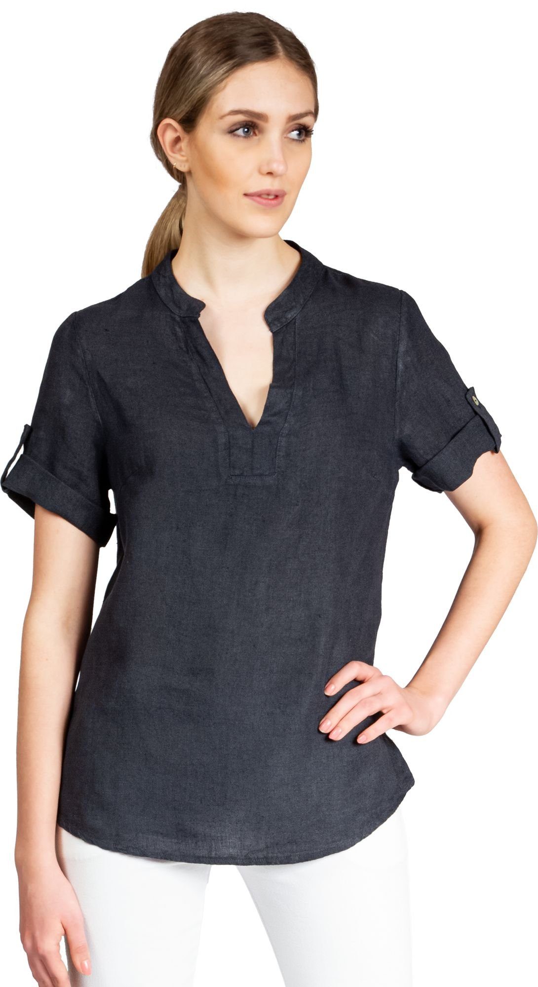 Caspar Shirtbluse BLU024 elegante Damen Halbarm günstig online kaufen