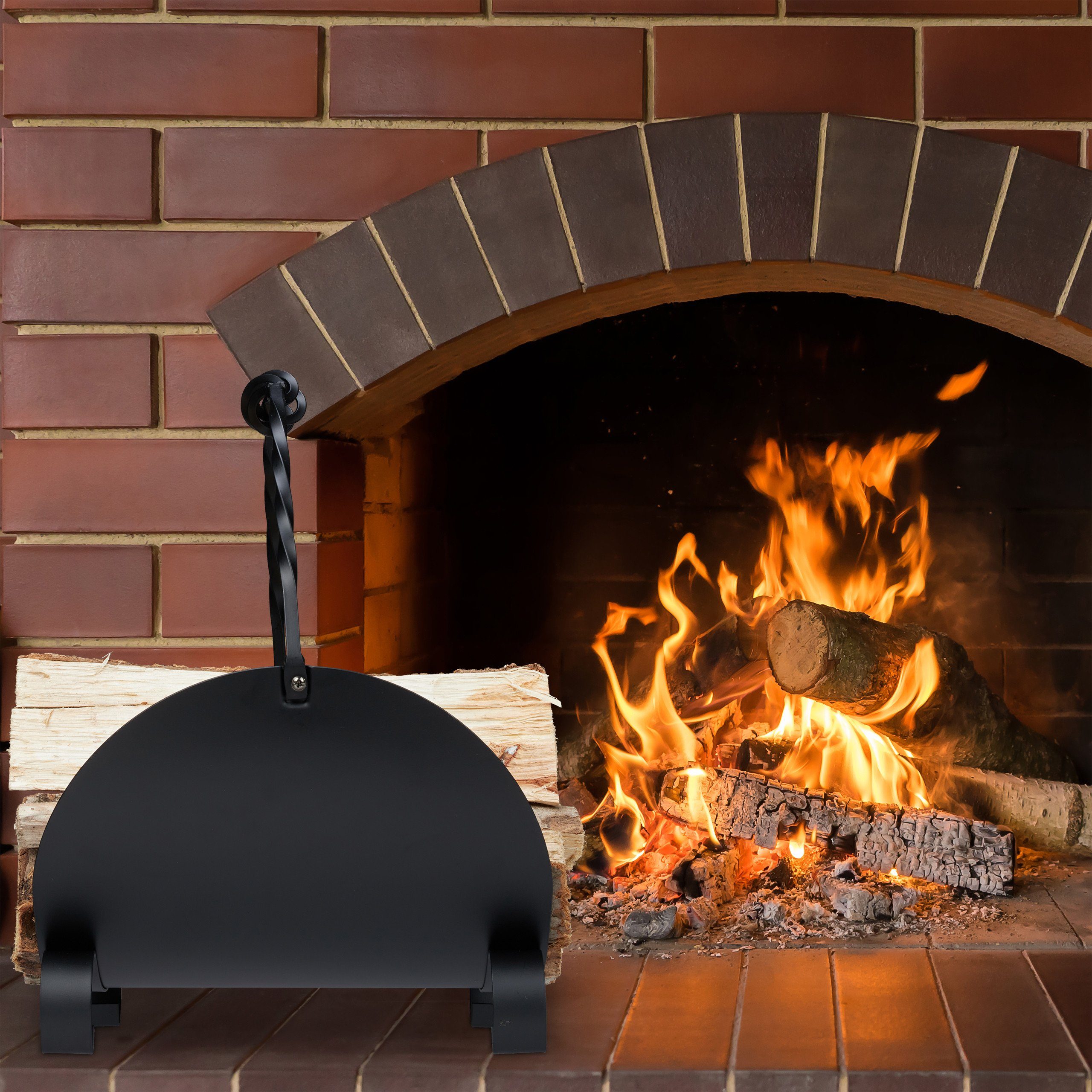 relaxdays Kaminholzkorb Metall schwarz günstig online kaufen
