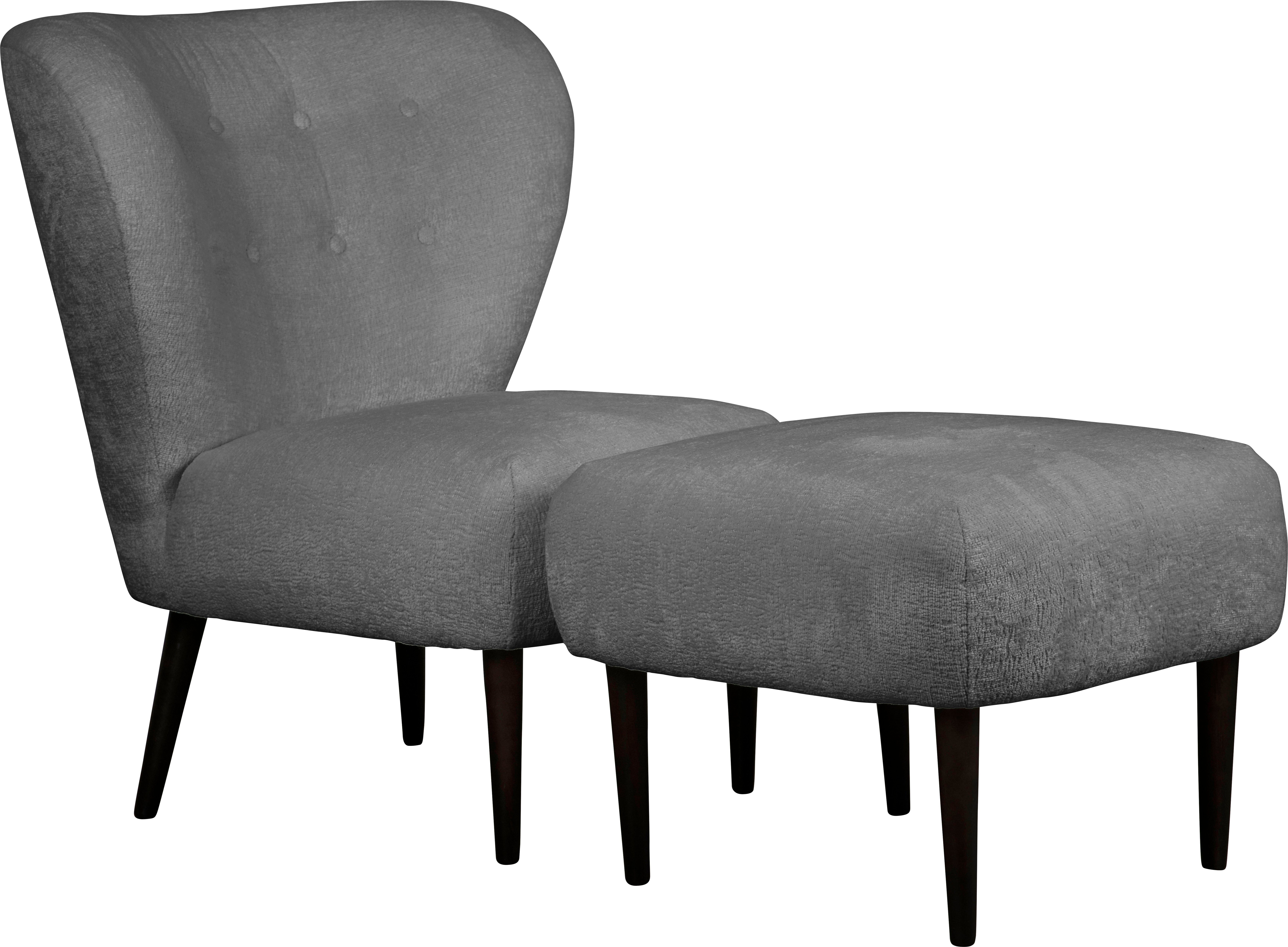 LeGer Home by Lena Gercke Sessel Dinah, Knopfheftung im Rücken, wahlweise mit oder ohne Hocker