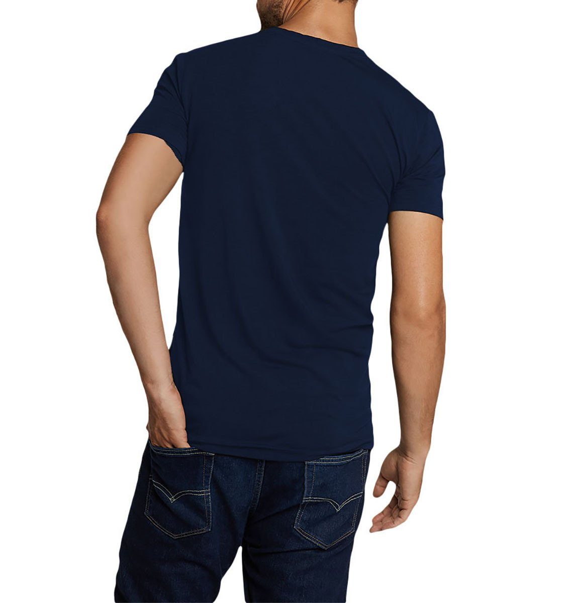 Pack Herren Bamboo - T-Shirt VELO, T-Shirt 2er Unterhemd Marine basics