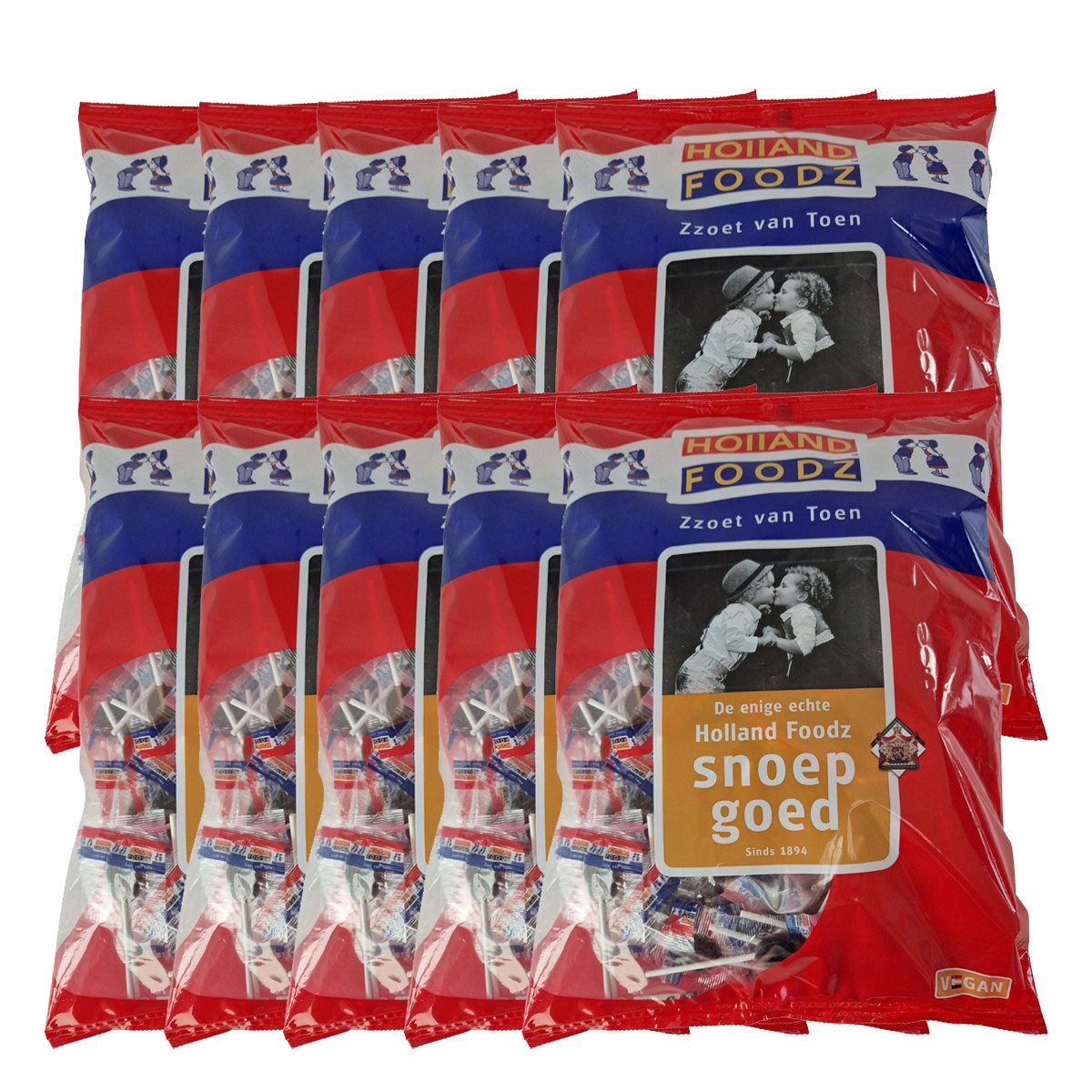 Holland Foodz Süßigkeit, Holland Foodz Cola Knots Flachlutscher 200 Stück 1000g 10er Pack