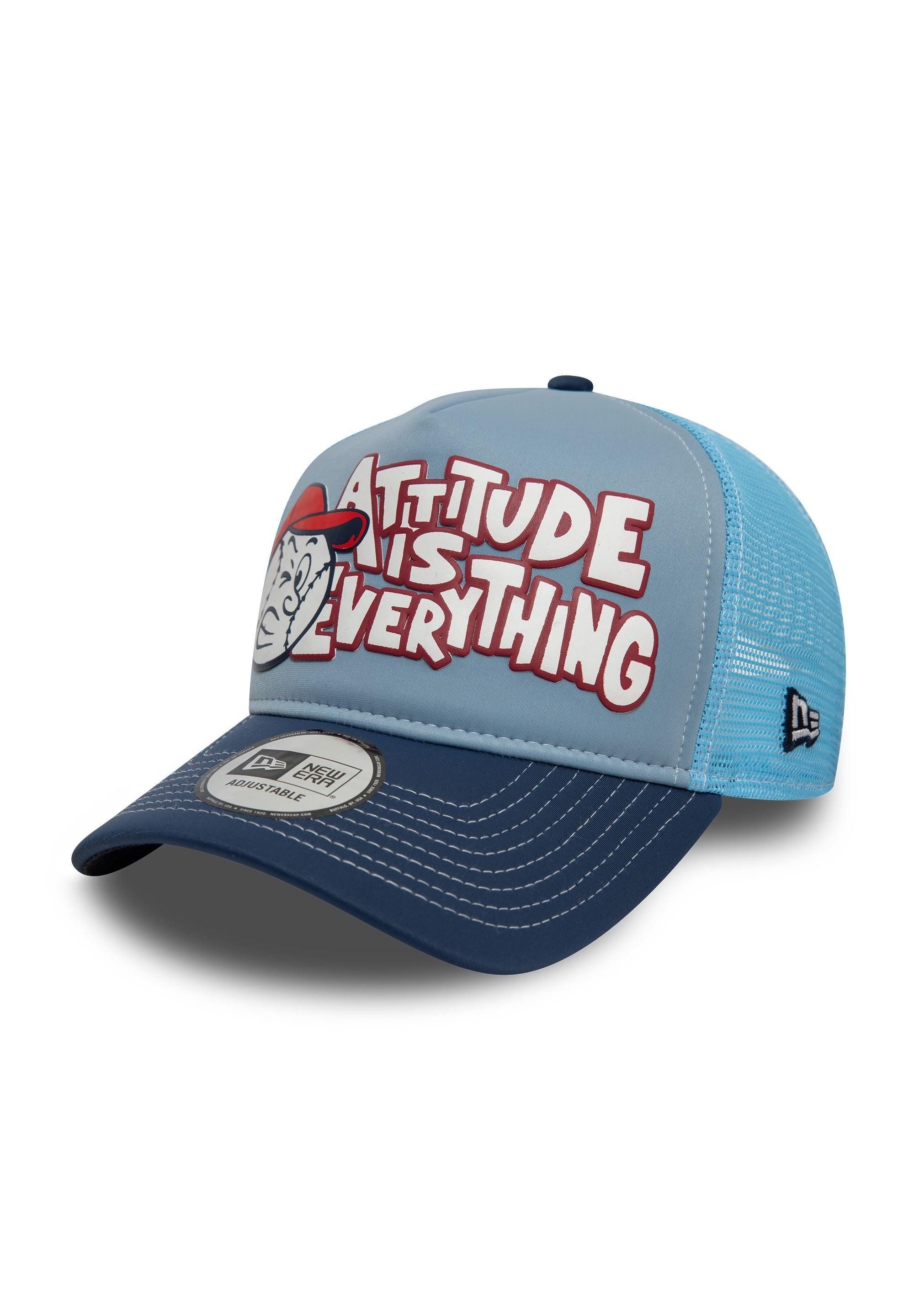 Baseball Cap Attitude Is Everything A-Frame Trucker Cap New Era Blau