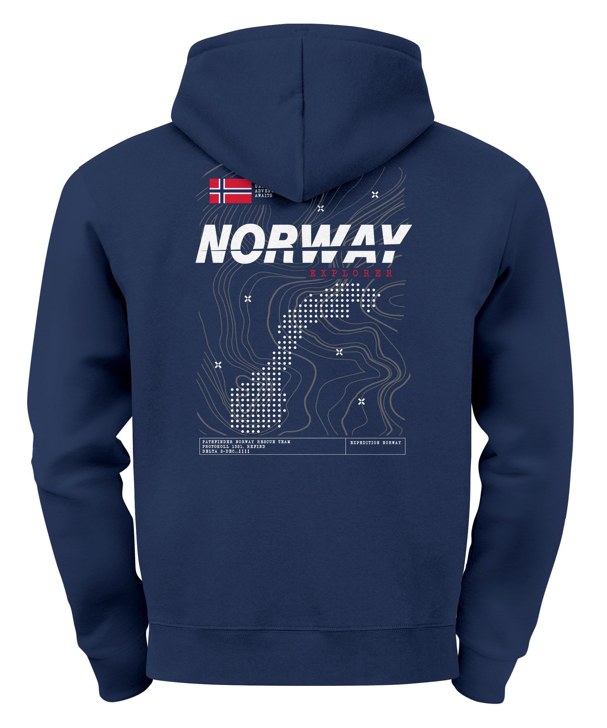Neverless Hoodie Hoodie Backprint Herren Norwegen günstig online kaufen