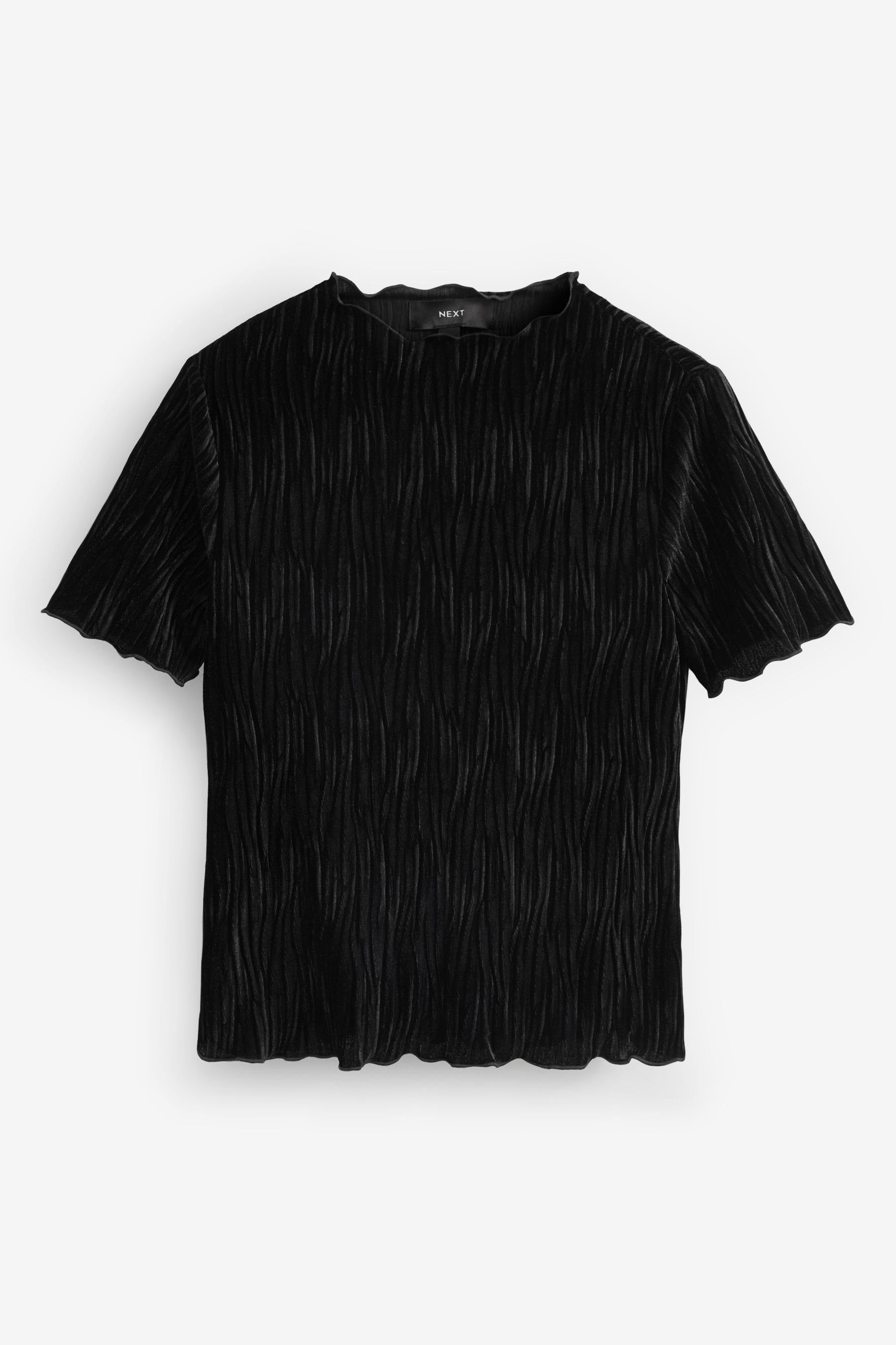 Next T-Shirt Glitzerndes Party-Top mit kurzen Ärmeln (1-tlg) Black