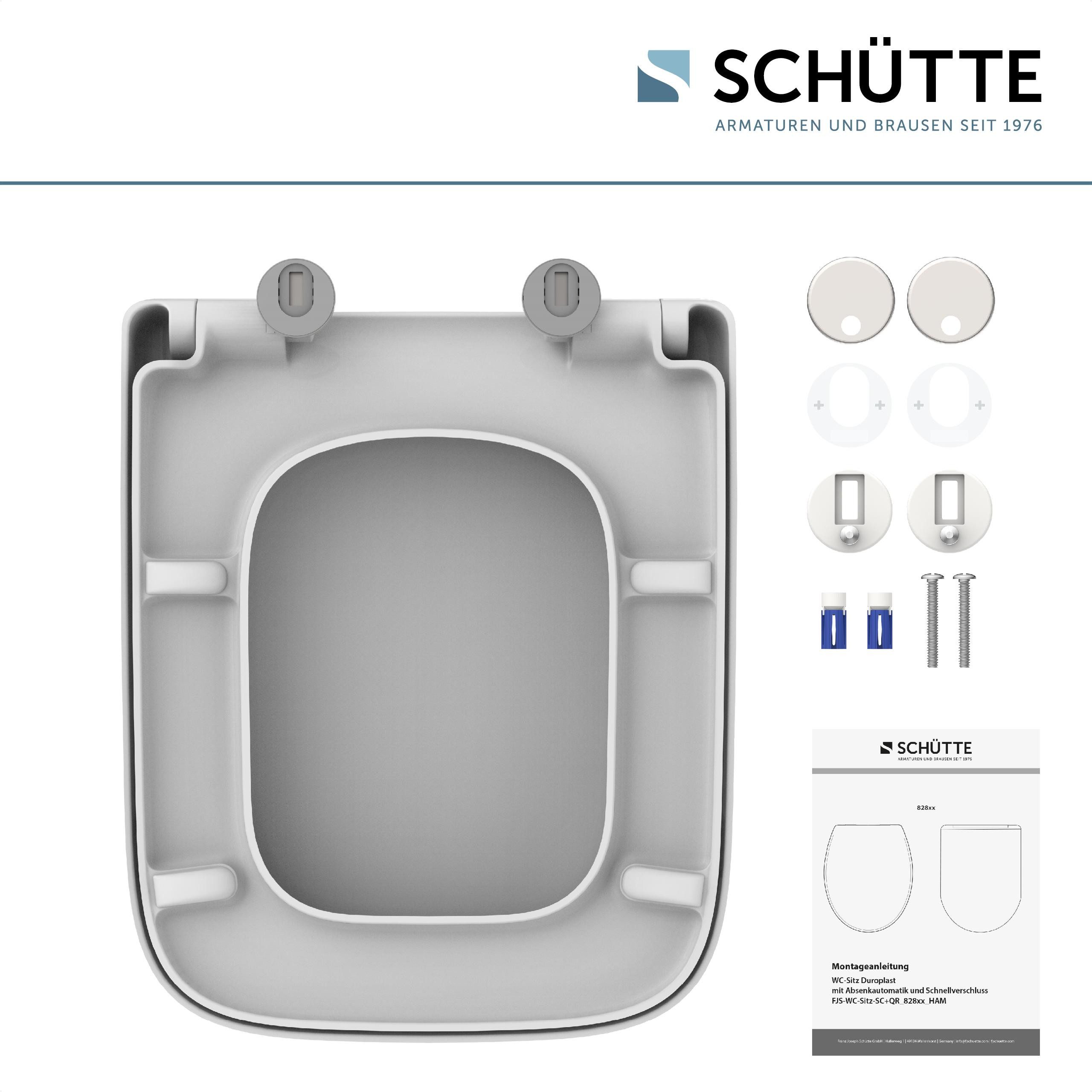 Schütte WC-Sitz Duroplast, WHITE E-Form PRO 4 (WC-Sitz, Befestigungsmateria günstig online kaufen
