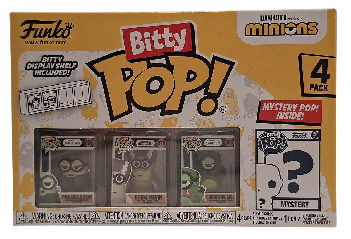Funko Spielfigur Funko Bitty Pop! Minions Frankenbob Bride Kevin Creature Mel Figuren