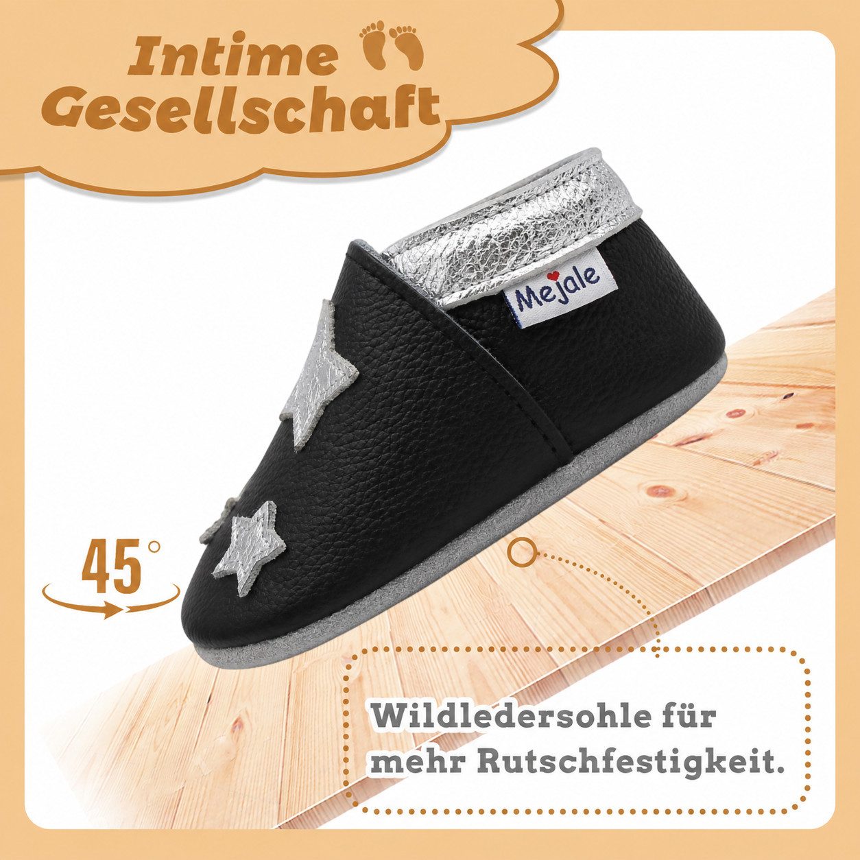 Mejale 100% Leder Krabbelschuhe Babyschuhe Lauflernschuhe Rutschfest Krabbelschuh (1-tlg) – Bild 4 von 5