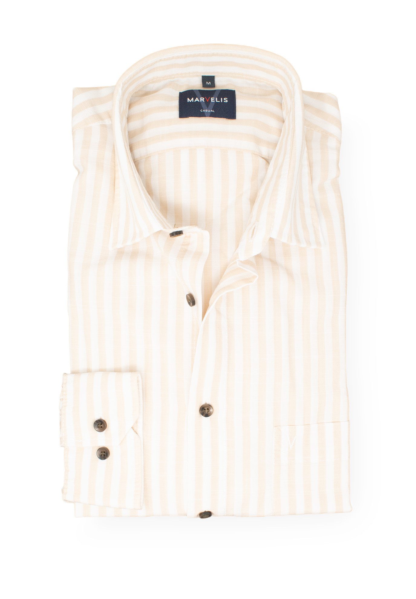 MARVELIS Langarmhemd CASUAL MODERN FIT - Freizeithemd normale Schnittführung
