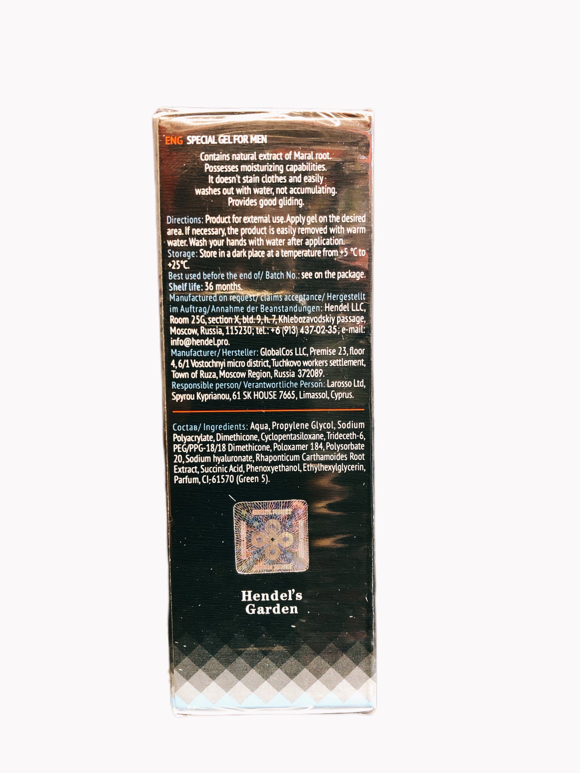 denu-shop Gleitgel ORIGINAL Maral Gel Spezial Gel für den Penis Jelqing Vergrößerung Mann, Packung, 1-tlg., Ohne Duft oder Parabene