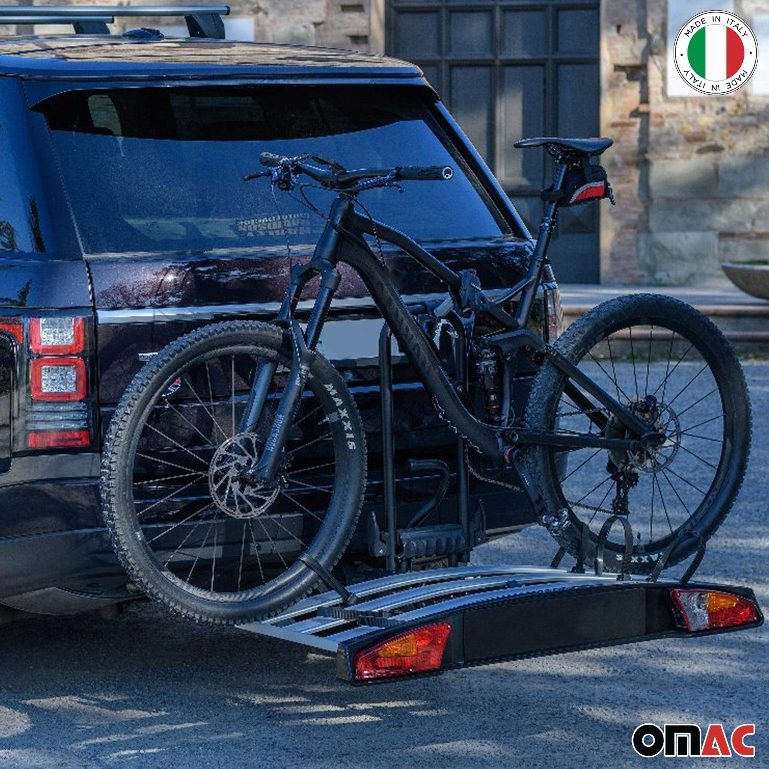 OMAC Fahrrad-Deichselträger Fahrradträger Anhängerkupplung E Bike 2 Fahrräder