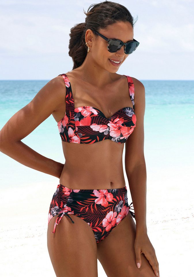 LASCANA Bügel-Bandeau-Bikini-Top Loria, in Wickeloptik, bis G-Cup