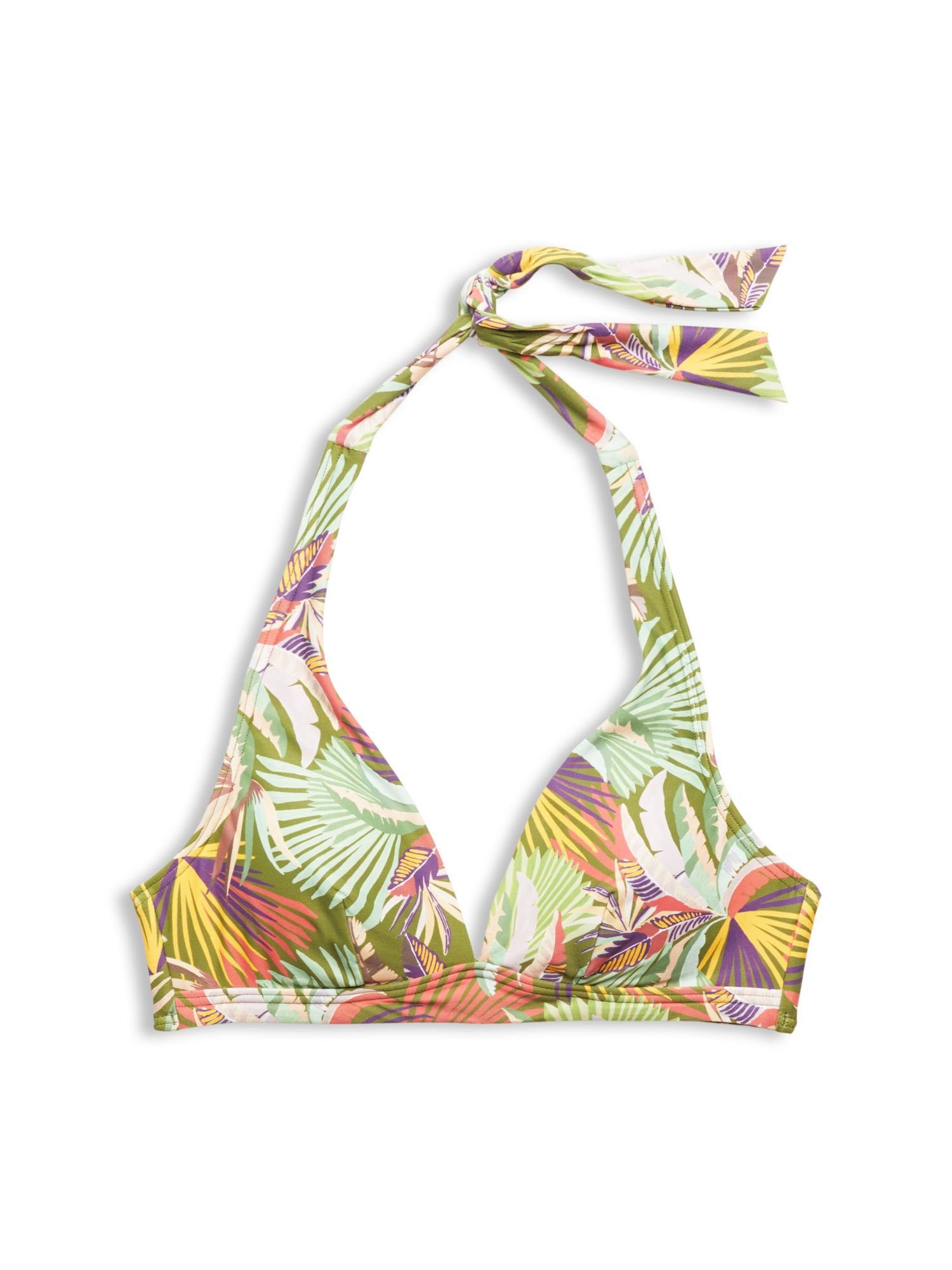 Esprit Bandeau-Bikini-Top Wattiertes Neckholder-Bikinitop mit Print