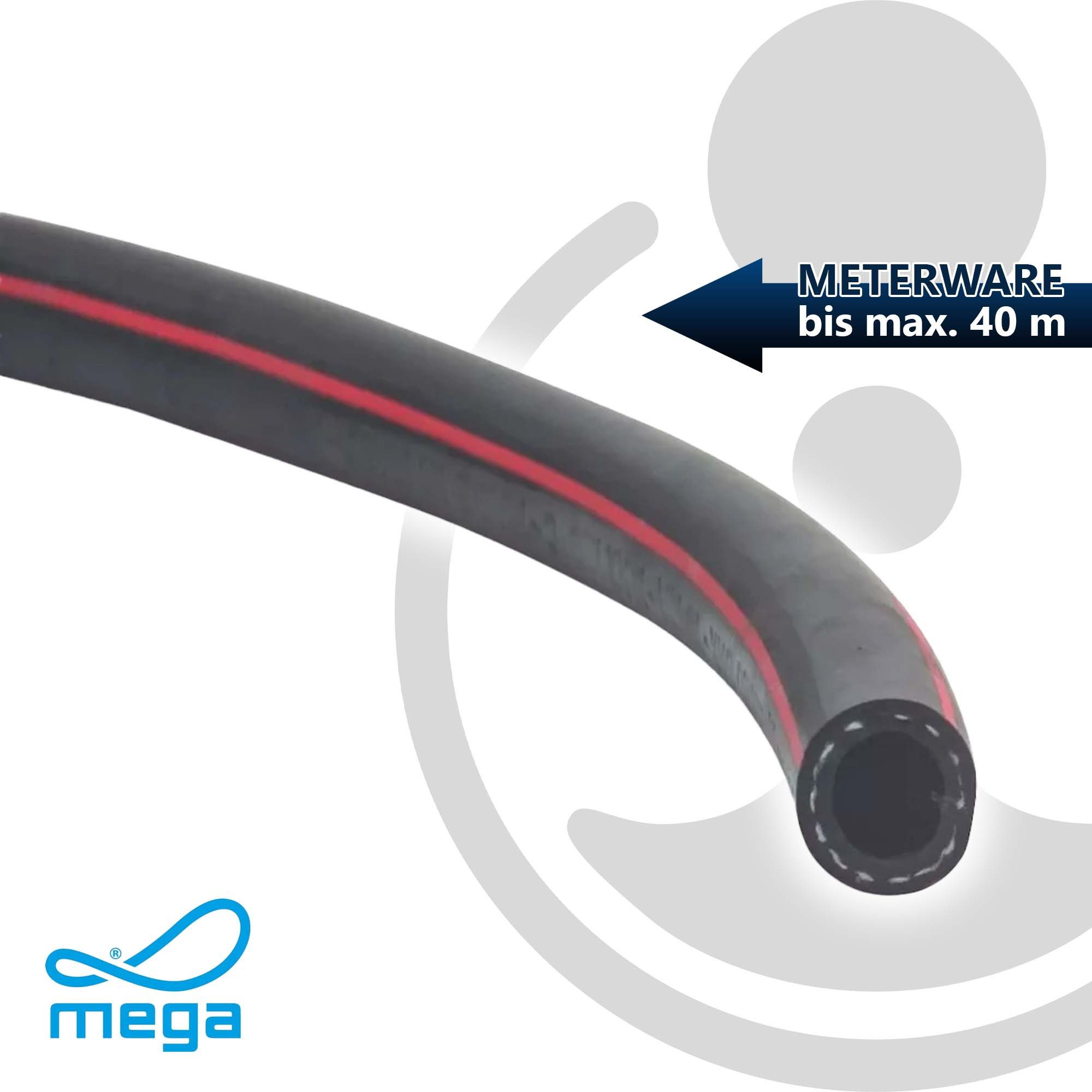 Mega Group Schlauch Gummischlauch mit Textileinlage, chemikalienbeständig, EPDM, Meterware
