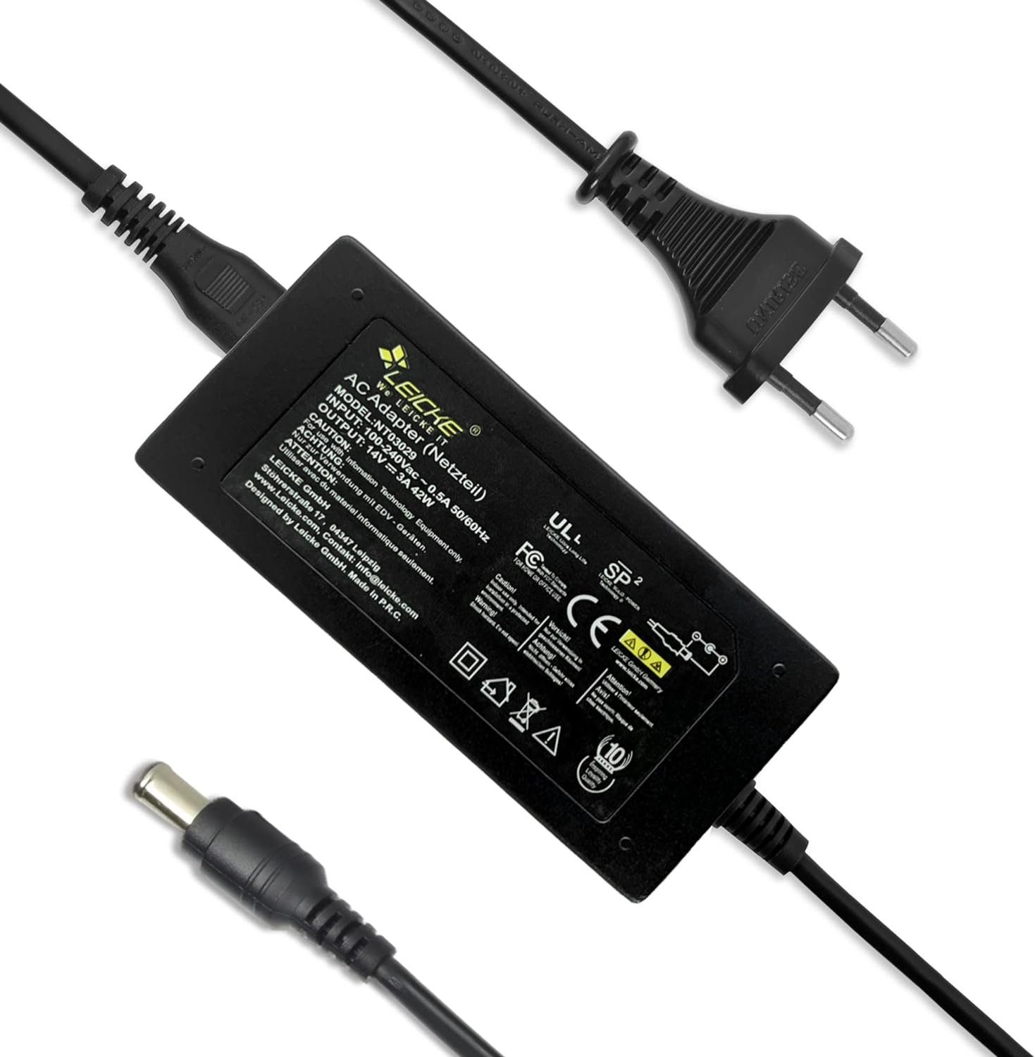 14V 3A 42W AC Netzteil (3A 2,5A 2,14A 1,78A) Ladegerät Ladekabel Universal-Netzteil