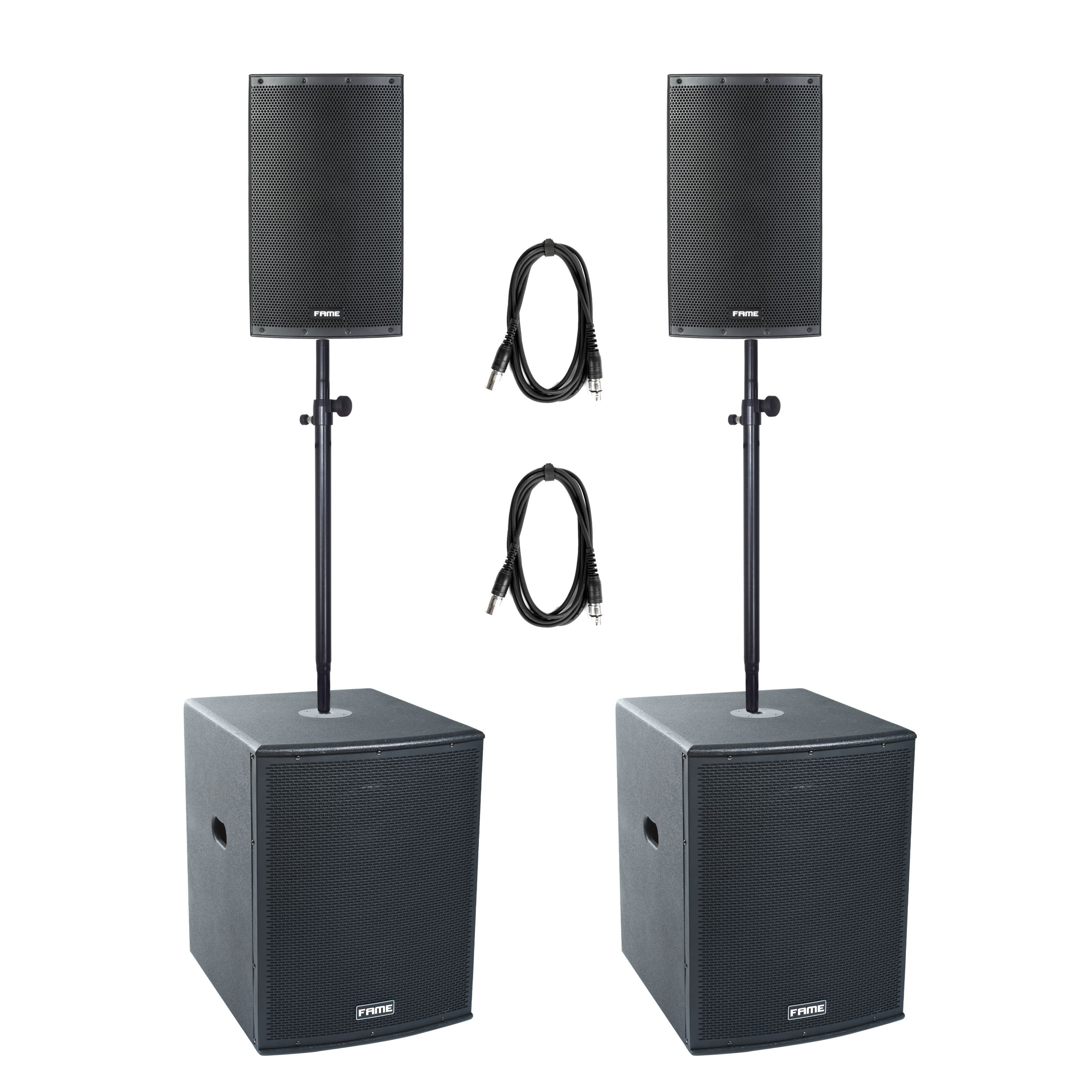 Fame Audio Challenger 15a 15 Aktiv Lautsprecher Fame Audio Lautsprechersystem (Challenger DSP Stage Set, Aktive