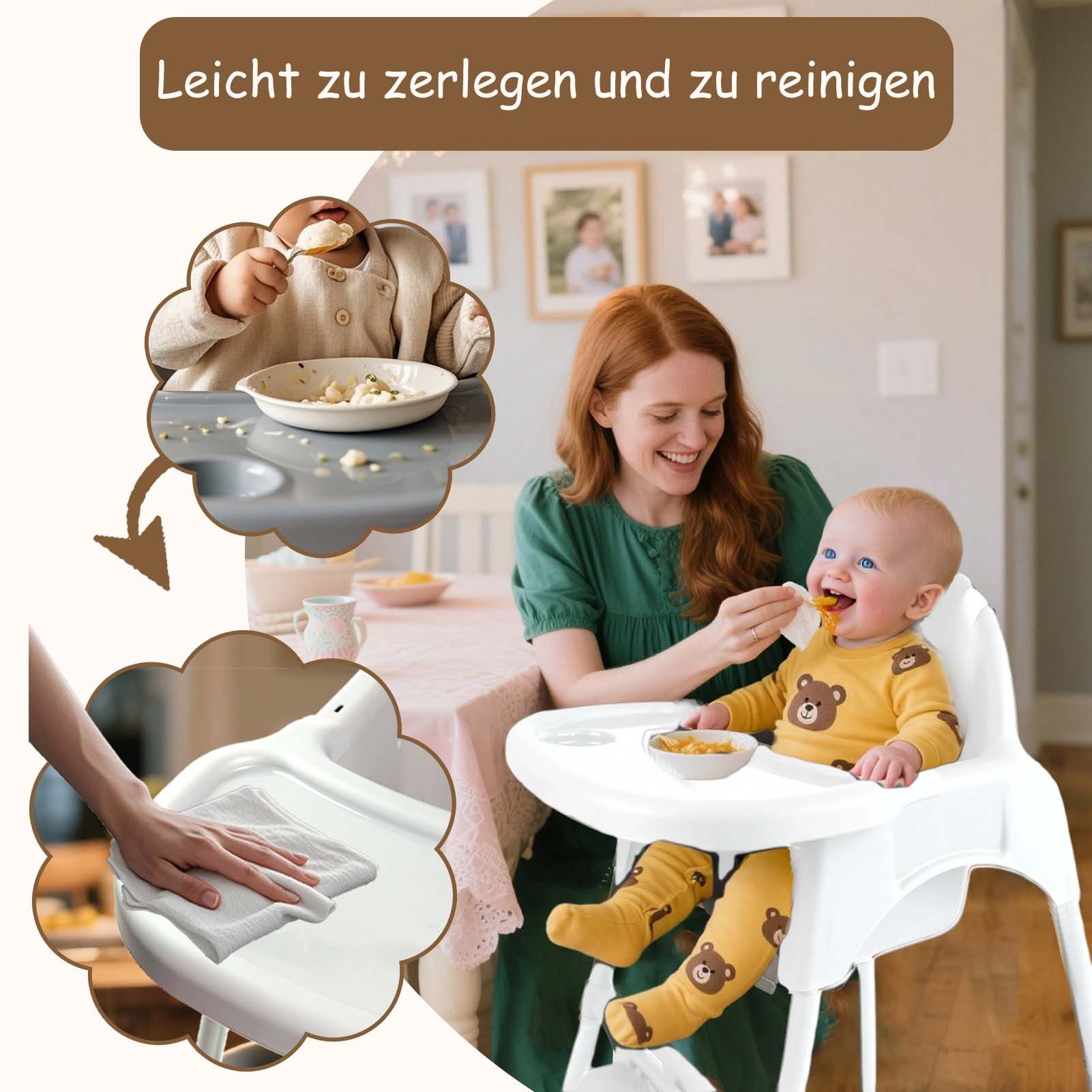 Yalion Hochstuhl mit Tablett-Höhenverstellbarer, verstellbare Fußpedale günstig online kaufen