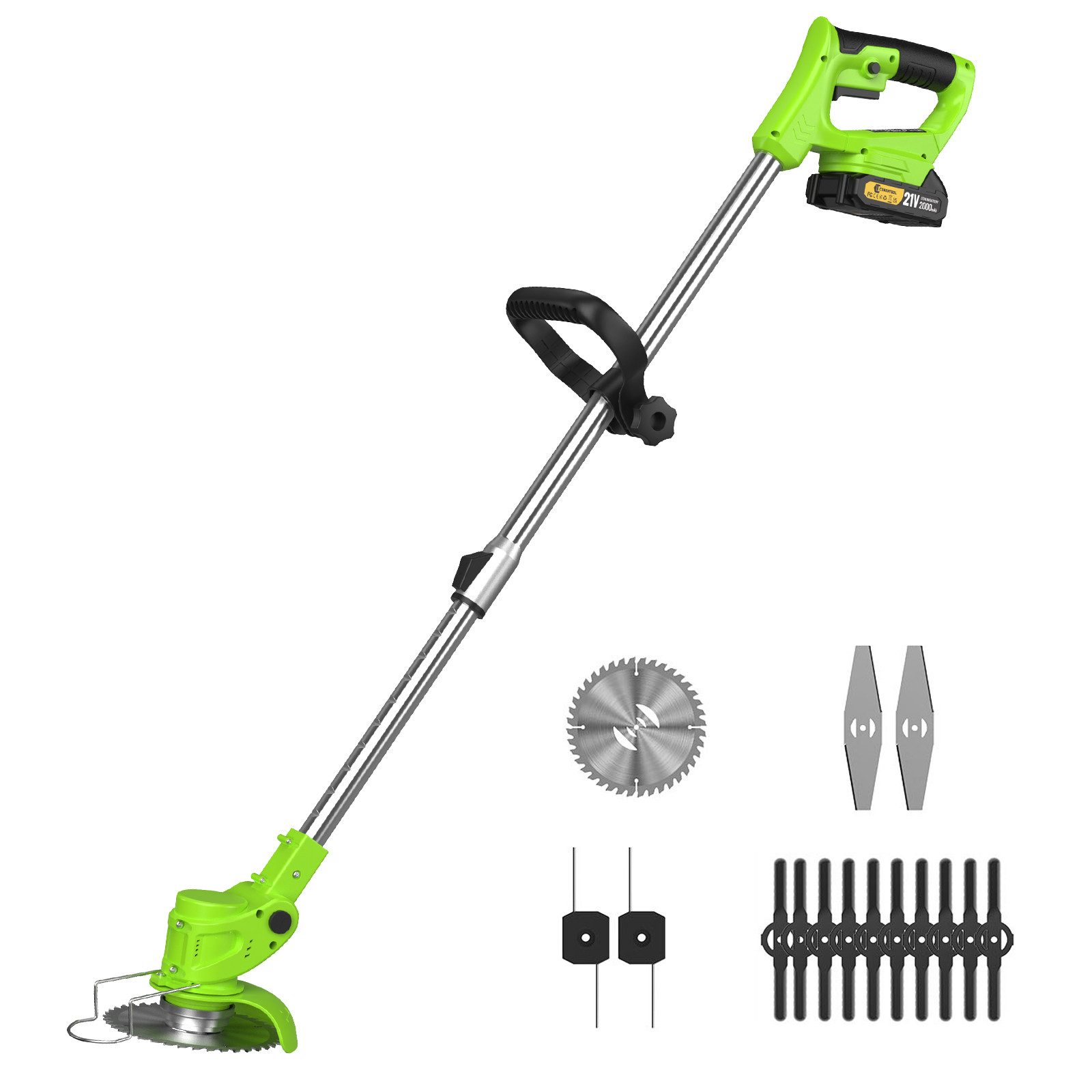 CONENTOOL Akku-Rasentrimmer mit verstellbarem Teleskopstiel, (Set, mit Akku günstig online kaufen