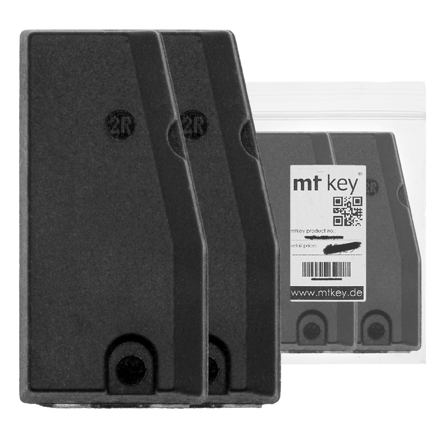 mt-key Schlüsseltasche 2X Auto Schlüssel Transponder XHORSE VVDI XT1M MEGAMOS AES MQB48 (Set), für FIAT 500L (14); 500X (14); EGEA (15); TIPO (15)