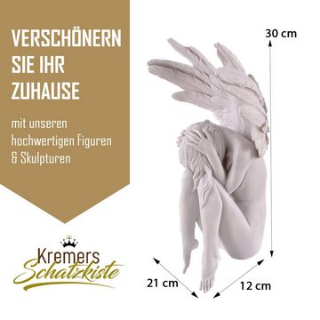 Kremers Schatzkiste Dekofigur Dekofigur Großer Engel der Traurigkeit Kantenhocker 30 cm Weiß Angel