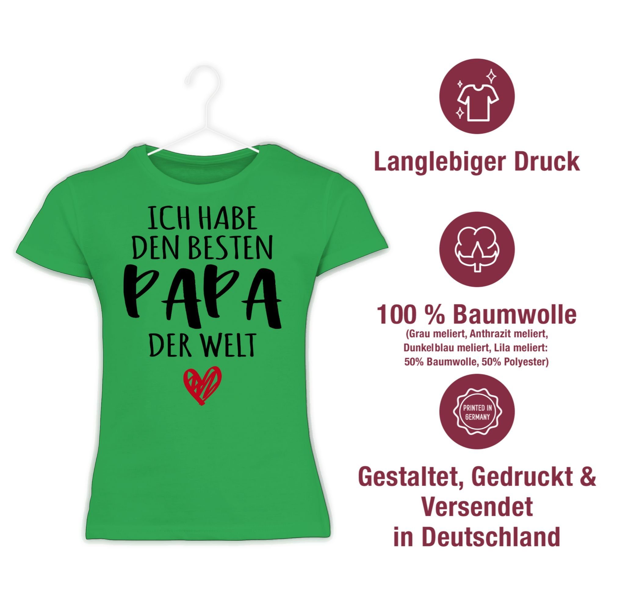 Shirtracer T-Shirt habe den Welt Beste 3 Grün Papa Ich Tochter besten & Geschenk Papa der Sohn Bester der ist Kinder - Papa