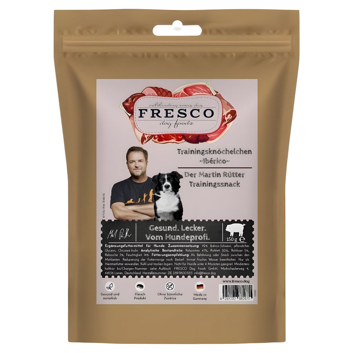Fresco Martin Rütter Trainingsknöchelchen Ibérico 150 g, Trockenfutter für: Hund