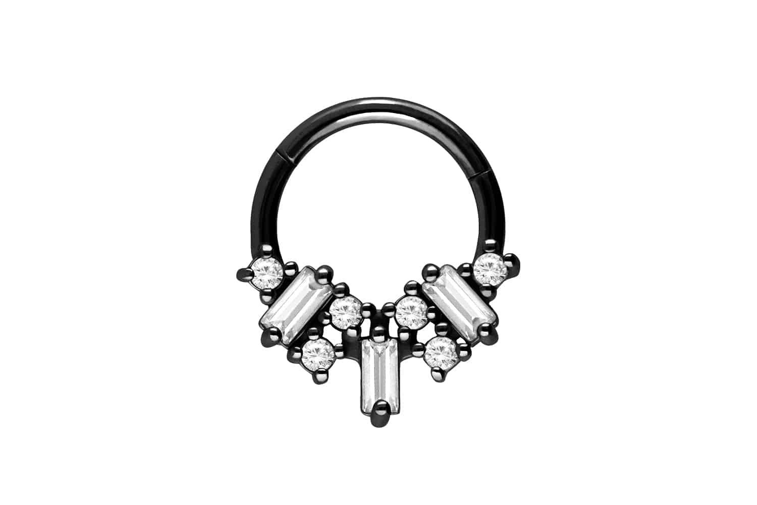 Piercing-Set Chirurgenstahl Segmentring Clicker KRISTALLGEBILDE