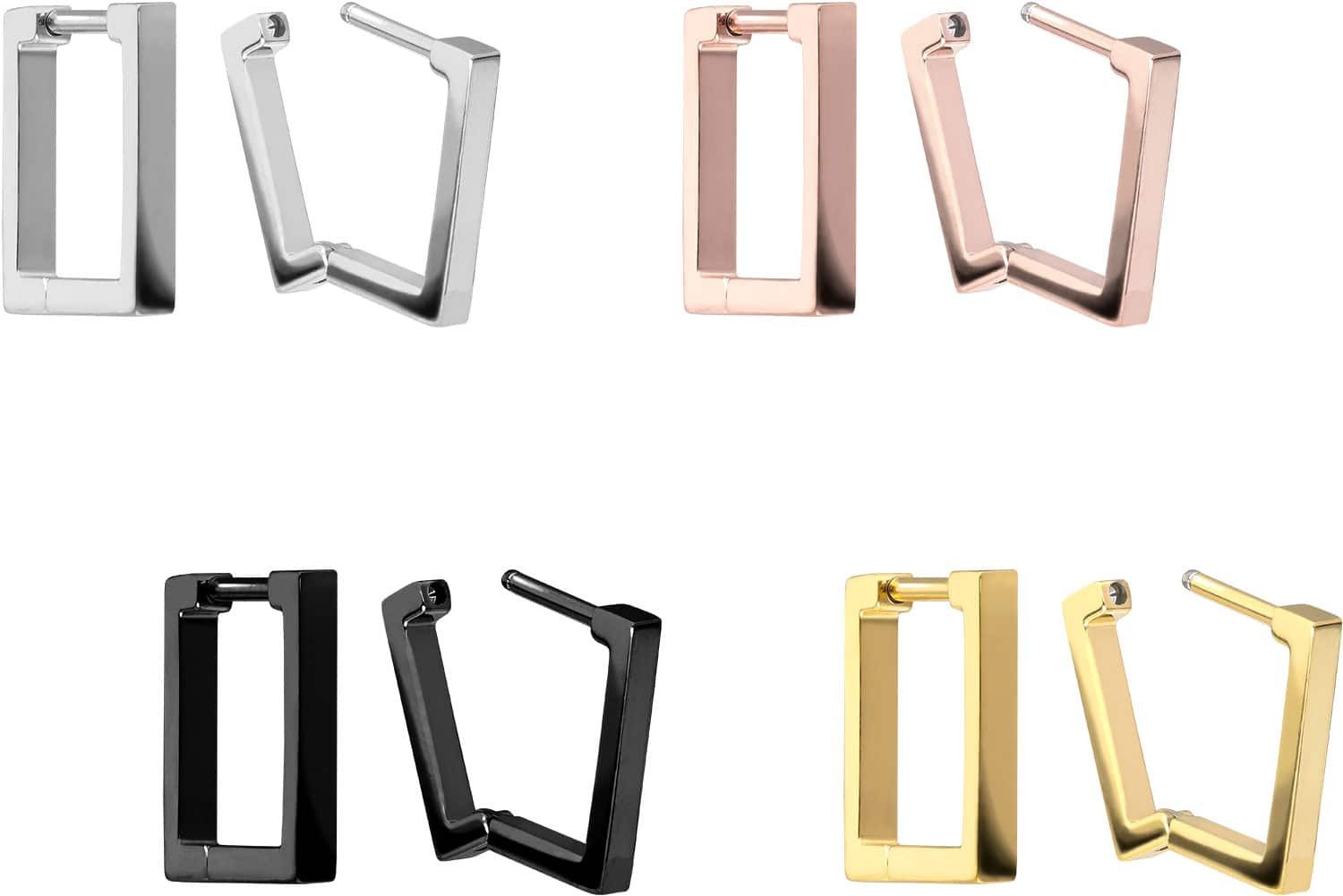 FILANGO Creolen-Set Titan Ohrclicker Creolen QUADRAT günstig online kaufen