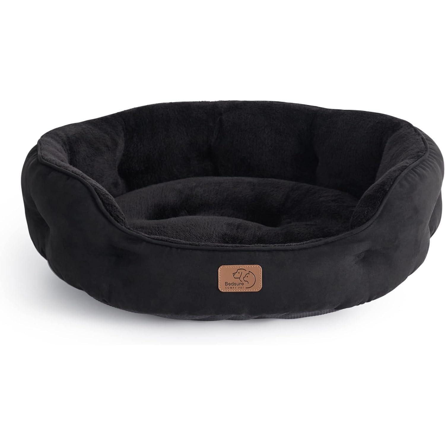 LuxusKollektion Katzenliege Katzenbett waschbar 51x48x15cm Schwarz L 51 x B 48 x H 15 cm