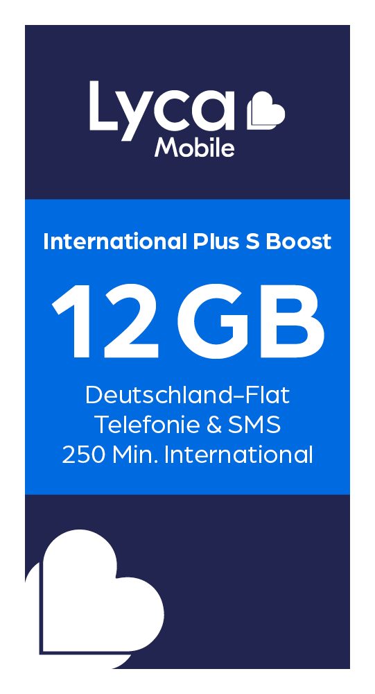 Lyca Mobile International Plus S Boost Prepaidkarte