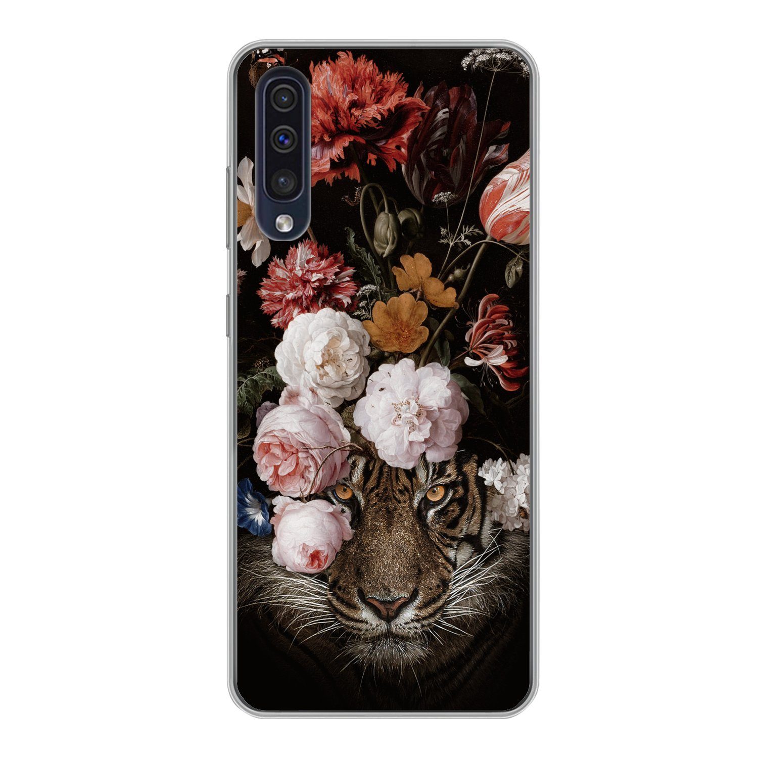 MuchoWow Handyhülle für Samsung Galaxy A30s Blumen - Jan Davidsz de Heem - Tiger - Gemälde, Smartphone-Bumper, Print, Handy Schutzhülle Dünn