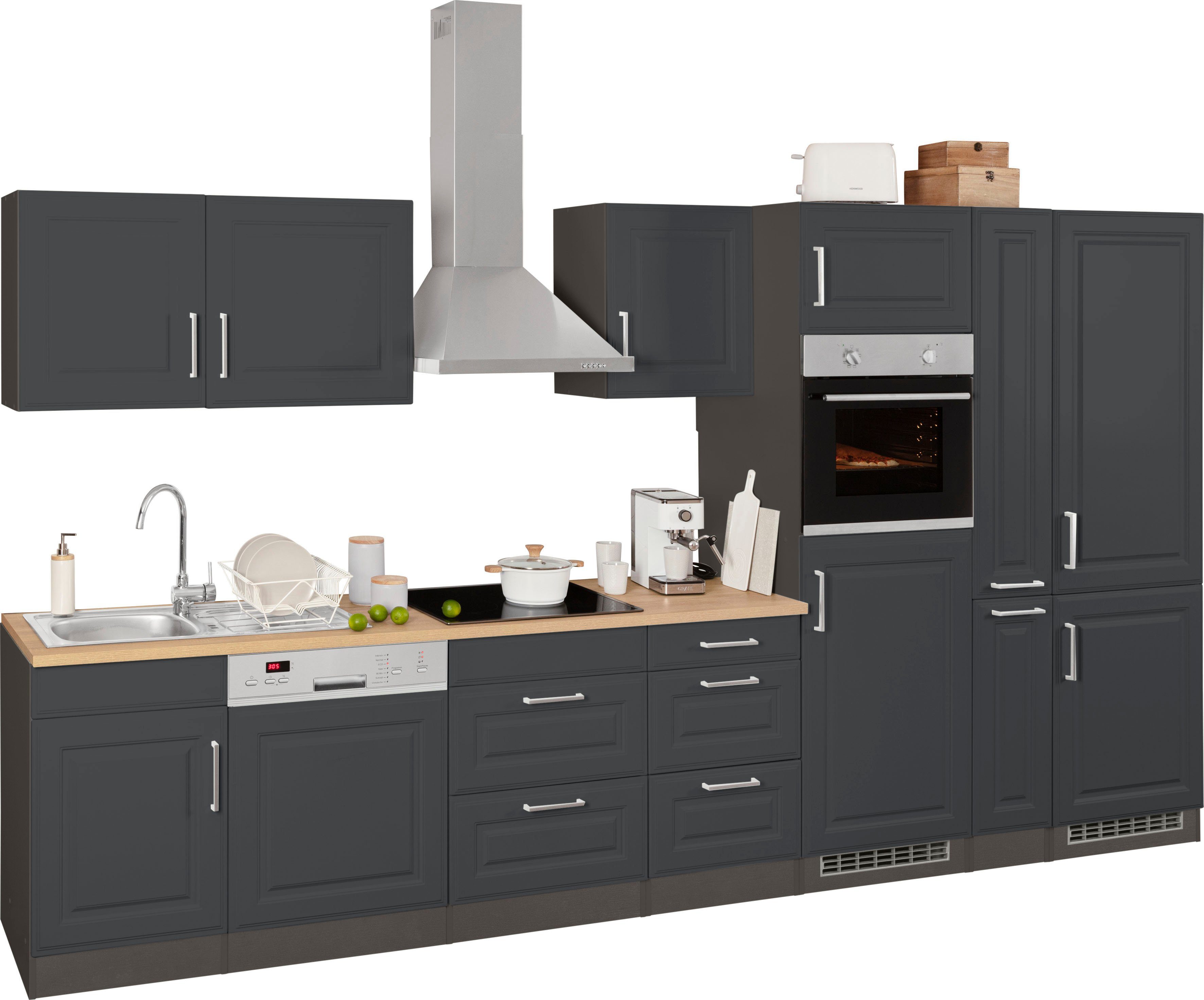 KOCHSTATION Küchenzeile KS-Stockholm, Breite 370 cm, mit hochwertigen MDF F günstig online kaufen