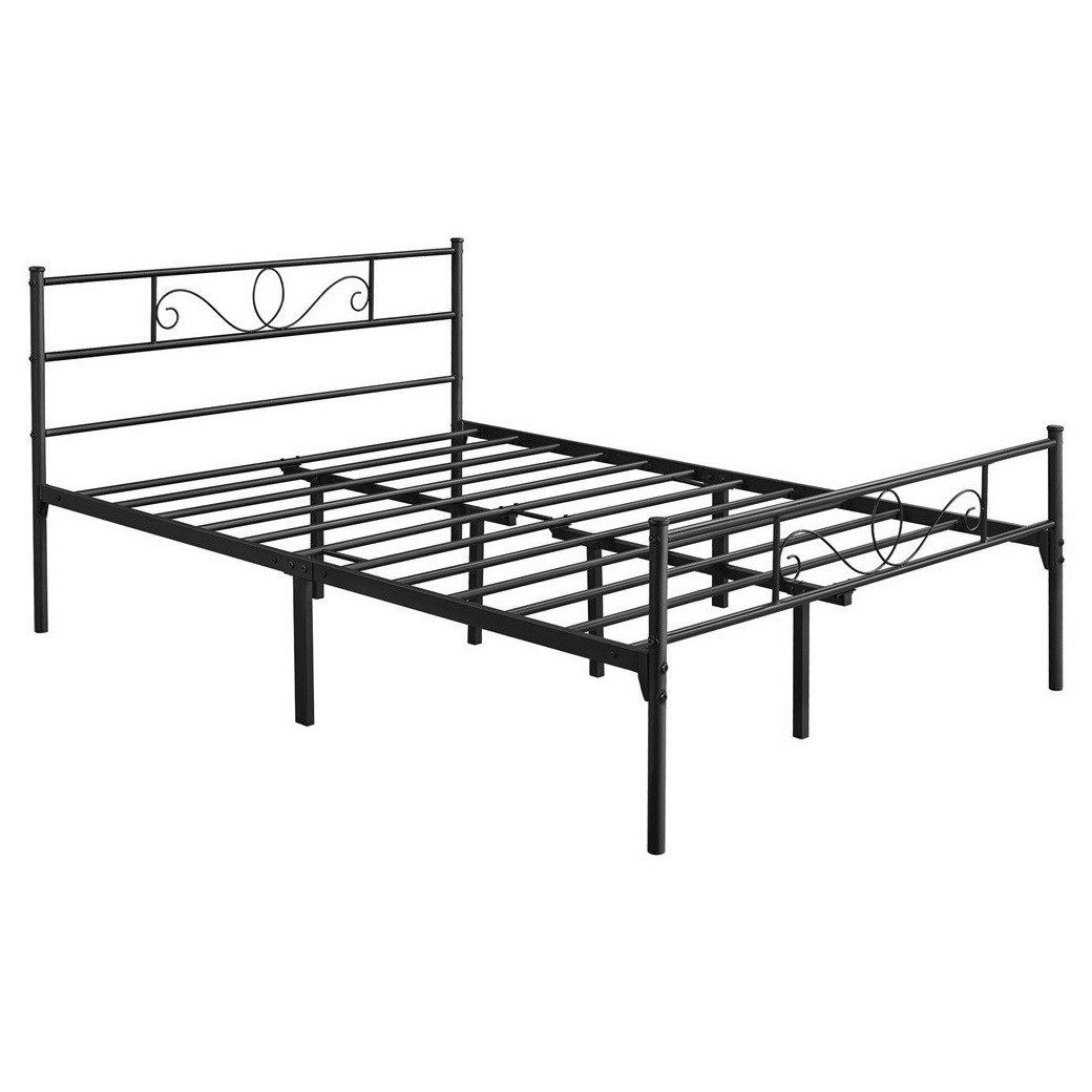 Yaheetech Bettgestell Metallbett mit Kopfteil, Einzelbett/Doppelbett günstig online kaufen