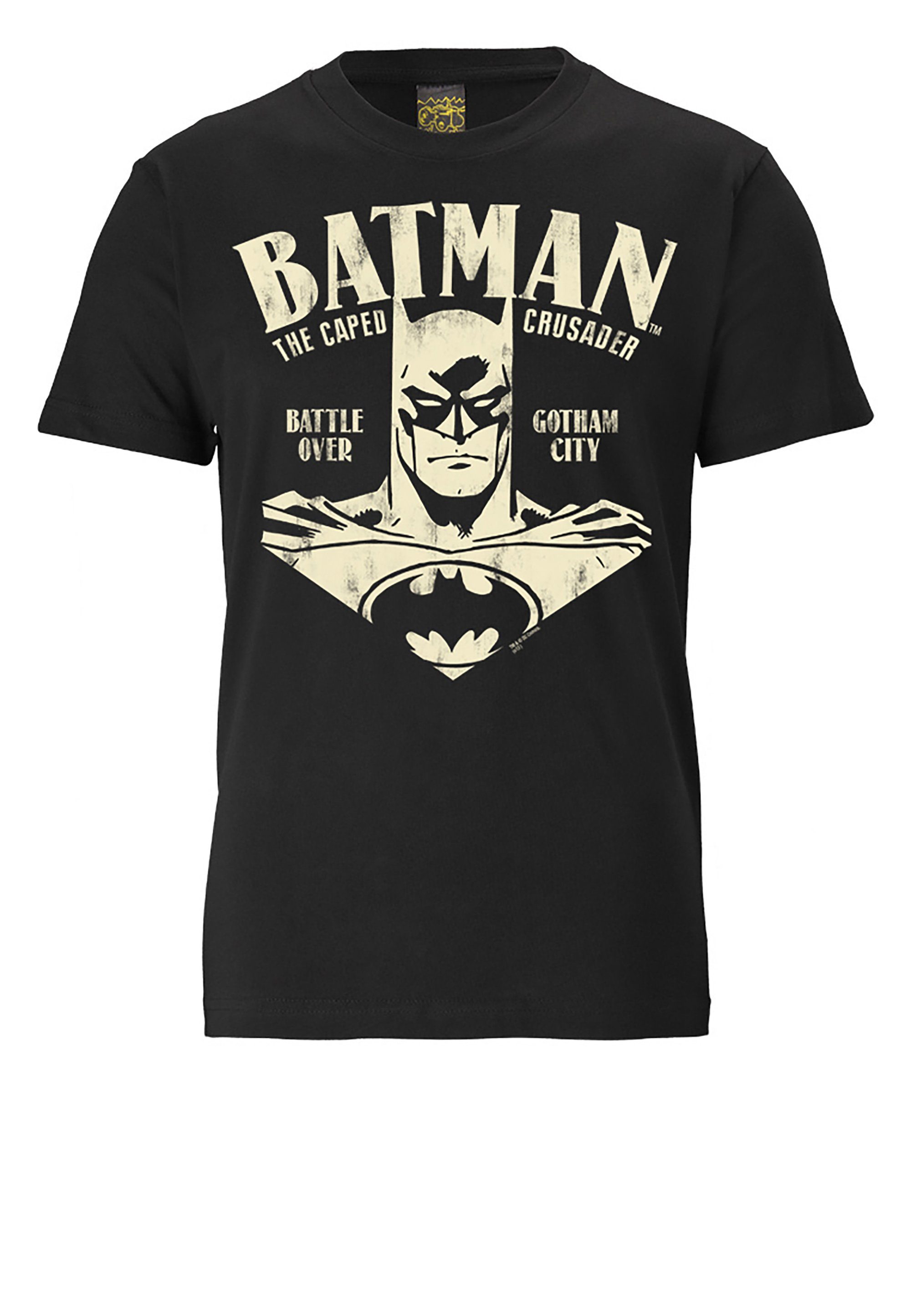 LOGOSHIRT T-Shirt Batman - Portrait mit Print Superhelden