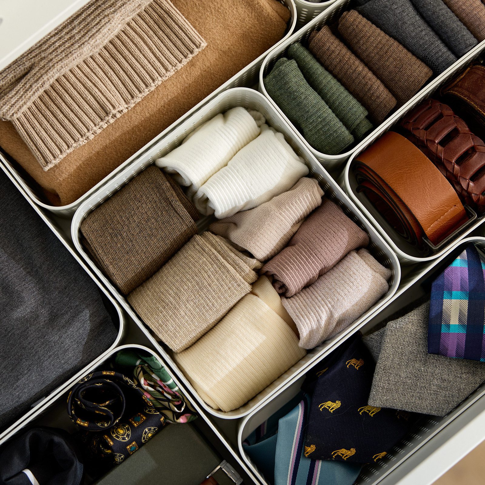 ROTHO Organizer WOP Organizer Set 6er für Kleidung Unterwäsche und Accessoires, Flexible Schubladenorganisation für den täglichen Gebrauch