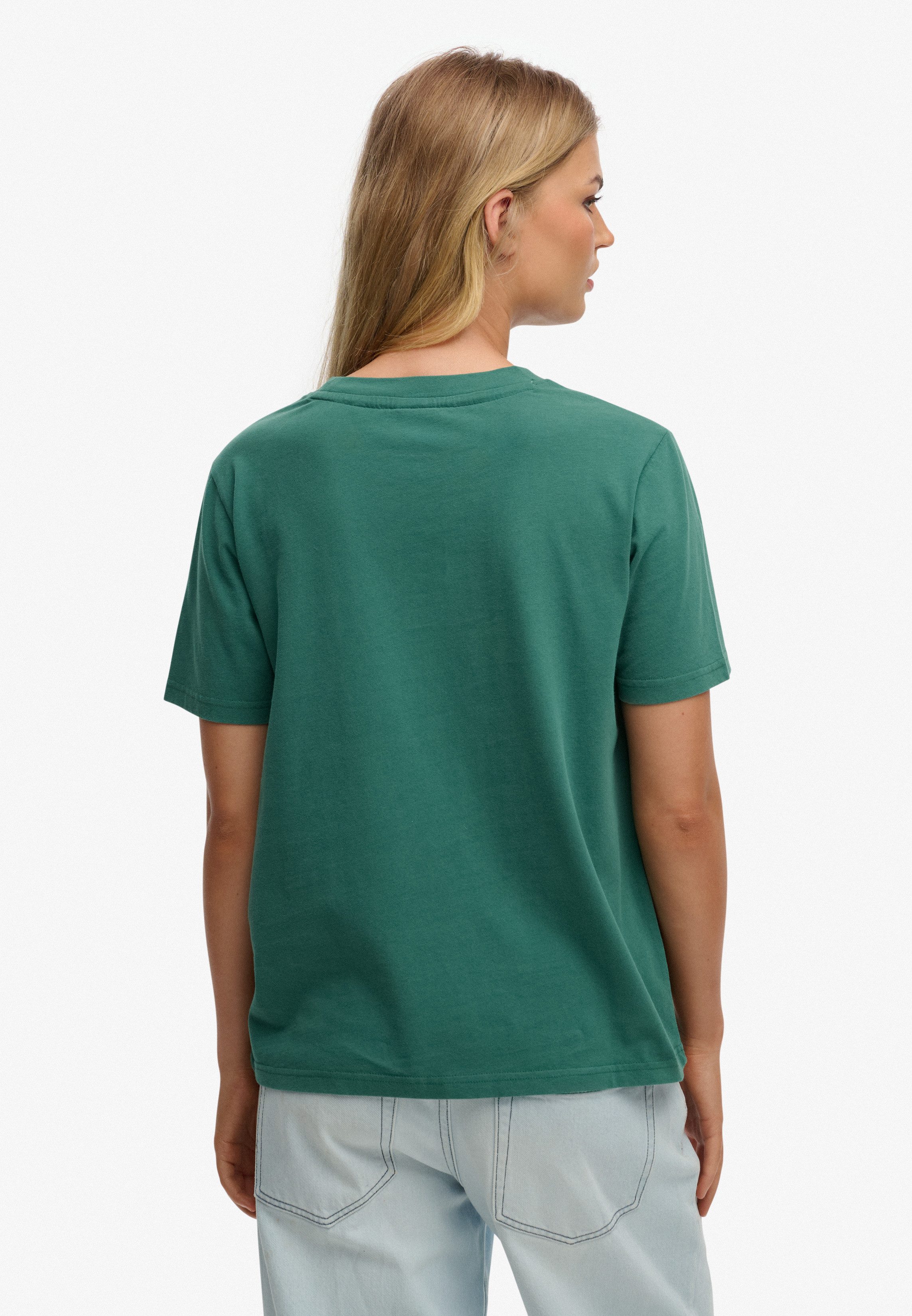 Superdry Print-Shirt LUXE CASUAL RLXD TEE aus Baumwolle und Single Jersey, Relaxed Fit, mit Rundhalsausschnitt